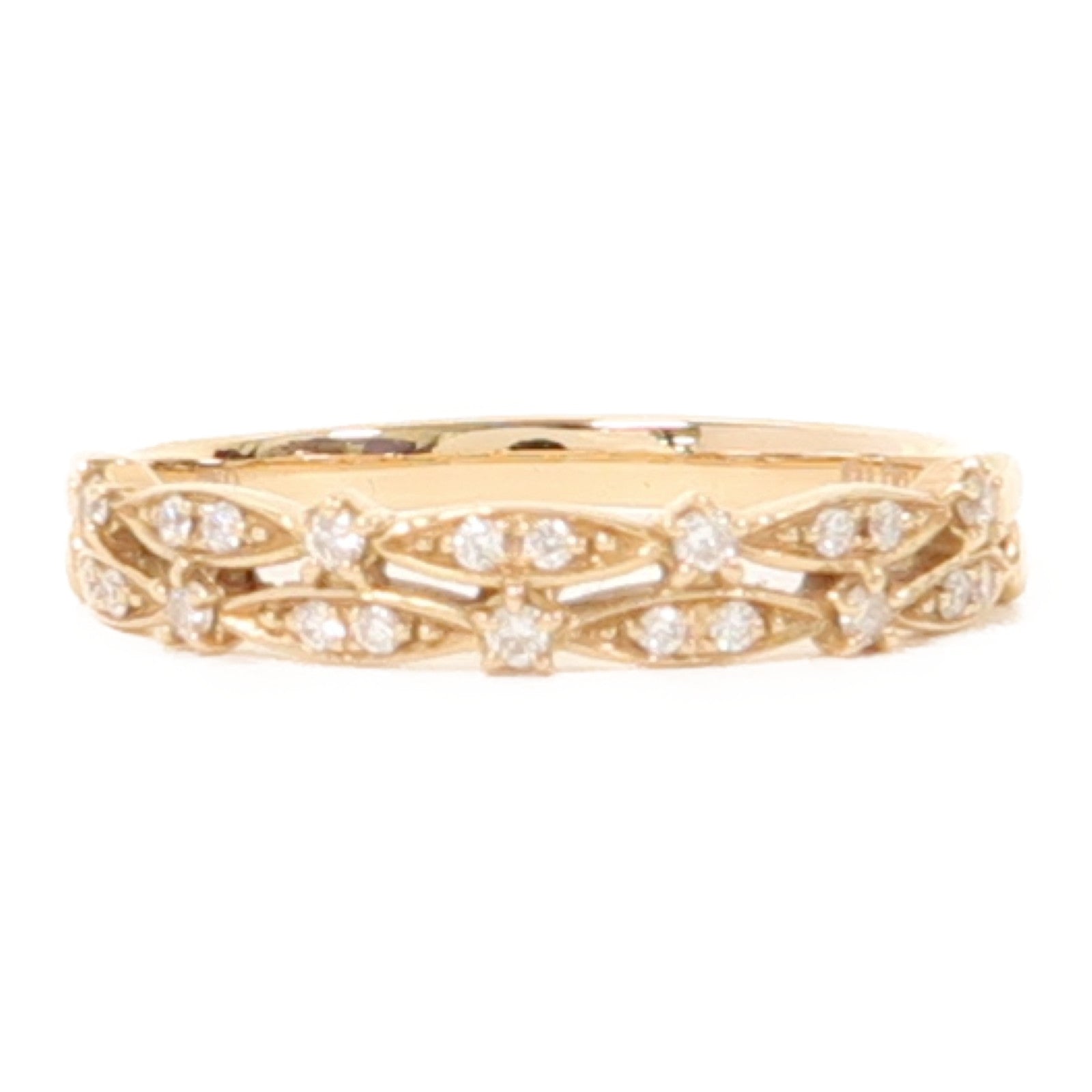 JEWELRY 18K玫瑰金Diamond Ring 0.10ct鑽石戒指US#6.75