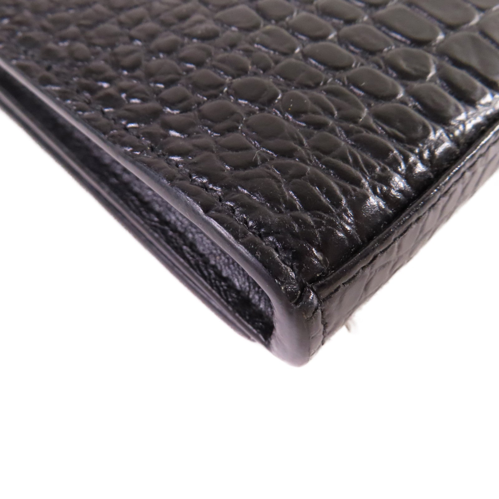 SAINT LAURENT 牛皮皮革Chain Shoulder Bag銀扣鏈帶肩背袋黑色