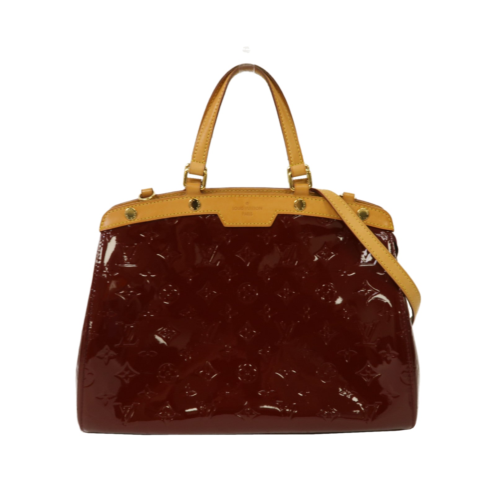 LOUIS VUITTON 【激減優惠】Monogram Vernis Brea MM金扣手挽肩背兩用袋紅色