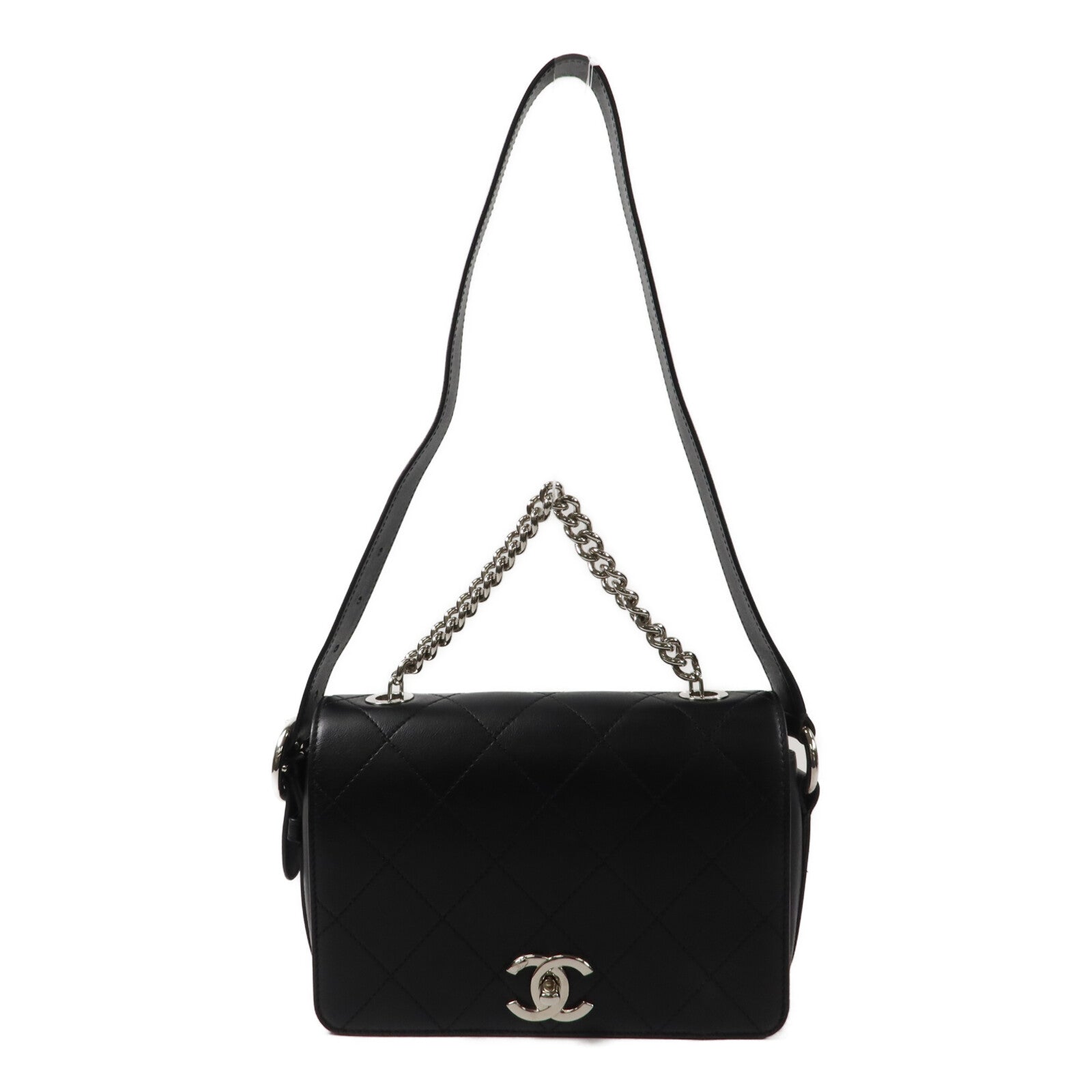 CHANEL 牛皮皮革Shoulder Bag鏈帶手挽肩背兩用袋