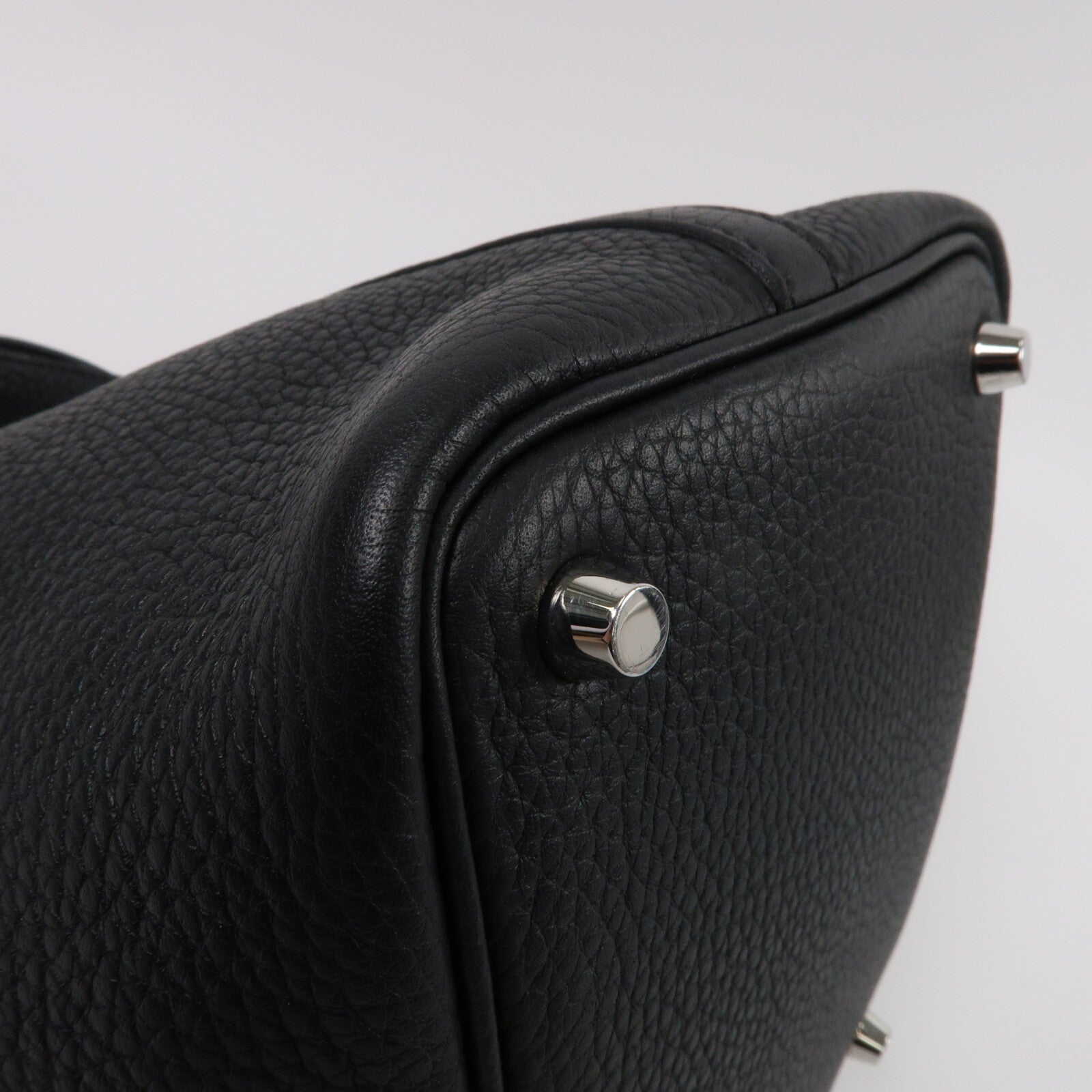 HERMES Clemence皮革Picotin PM手挽袋Noir