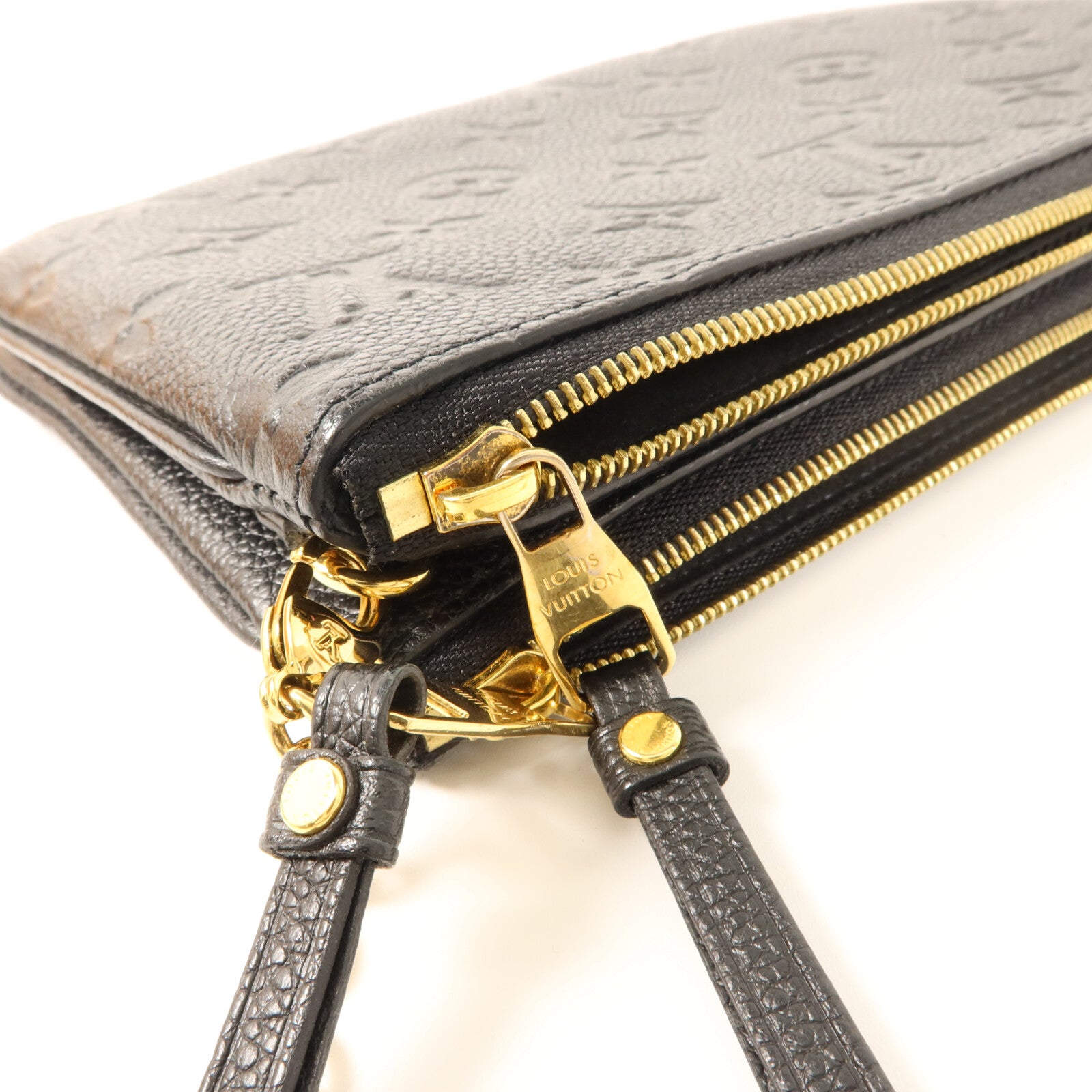 LOUIS VUITTON Monogram Empreinte Double Zip Pochette鏈帶肩背袋