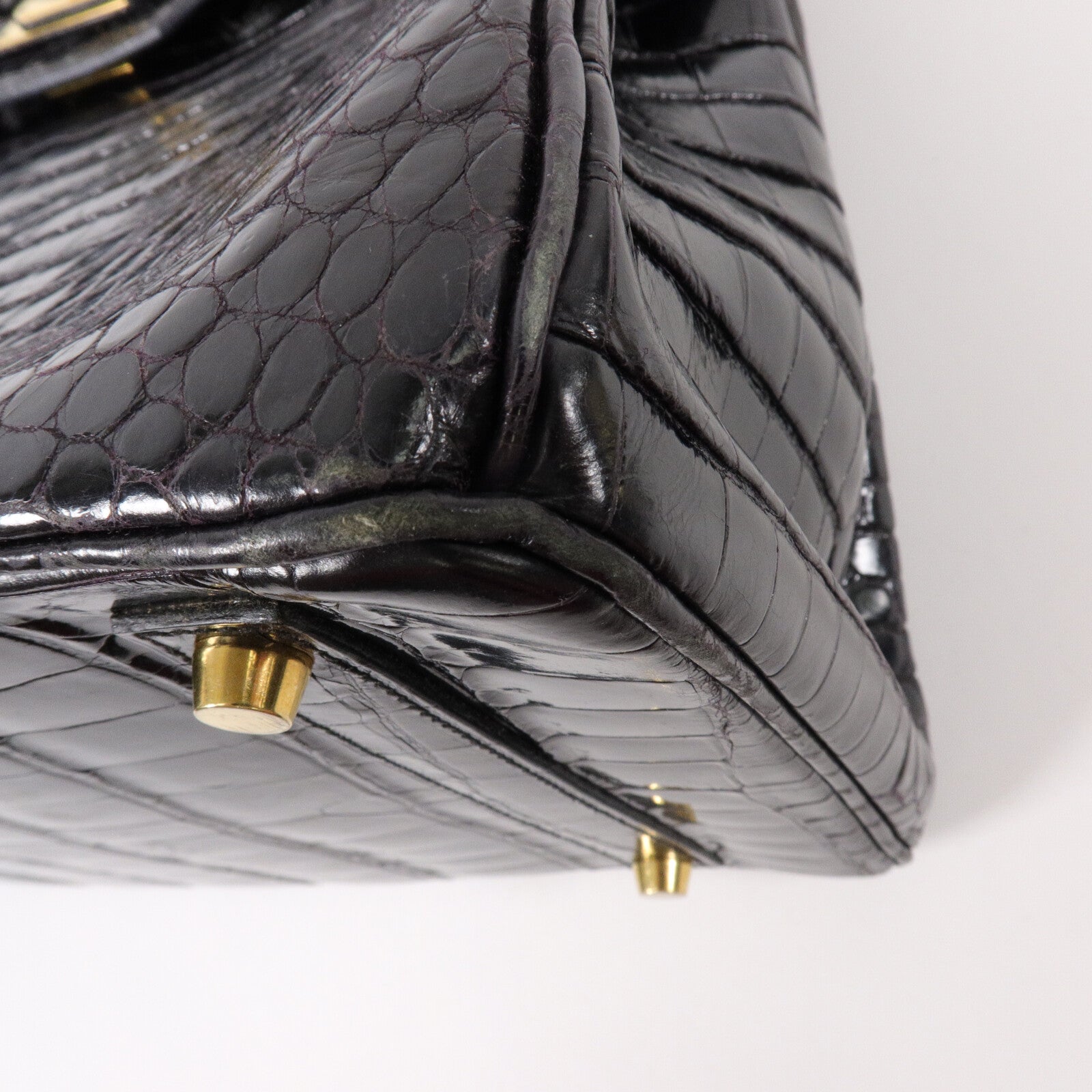 HERMES 鱷魚皮革Birkin 35手挽袋Noir