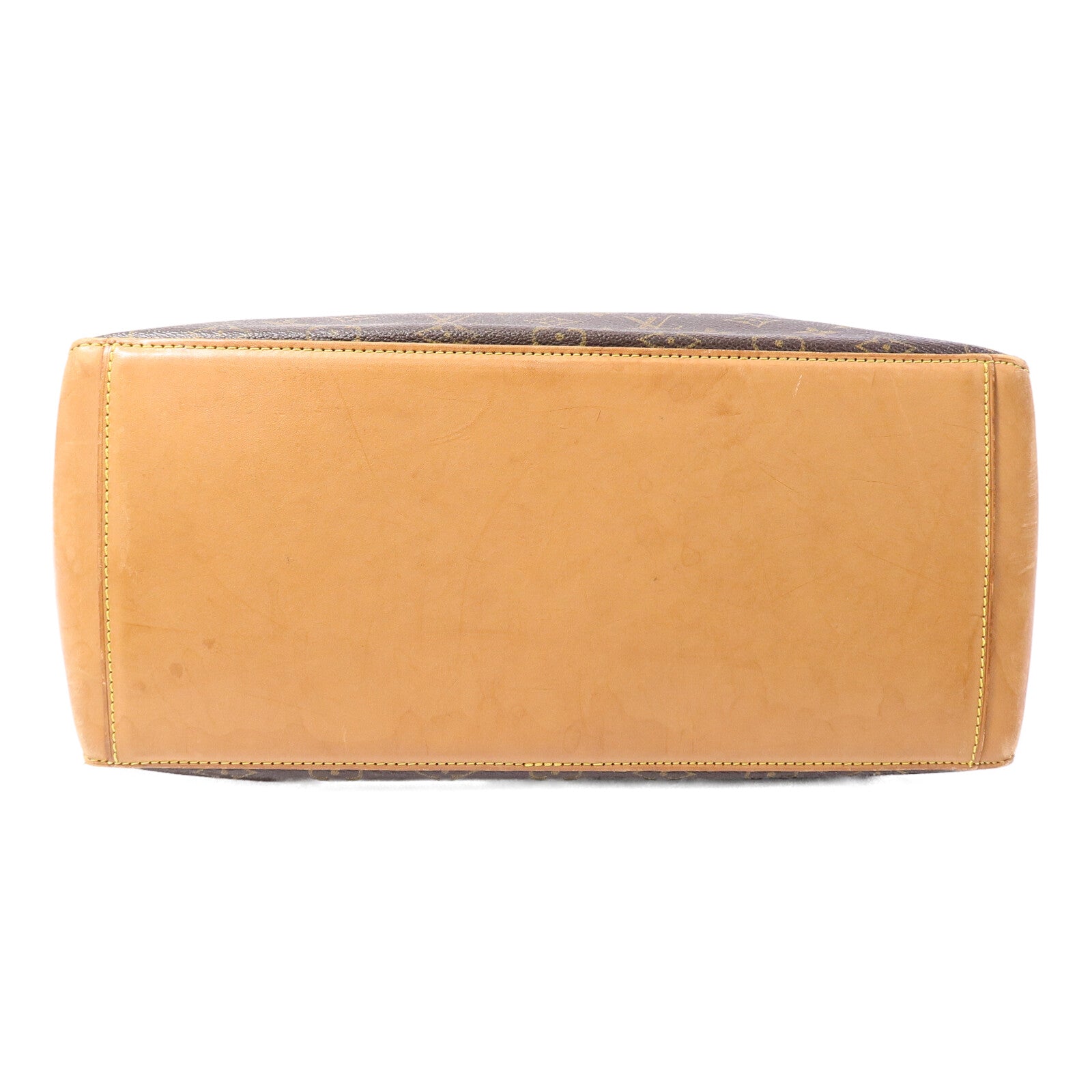 LOUIS VUITTON Monogram Cabas Mezzo金扣肩背袋棕色