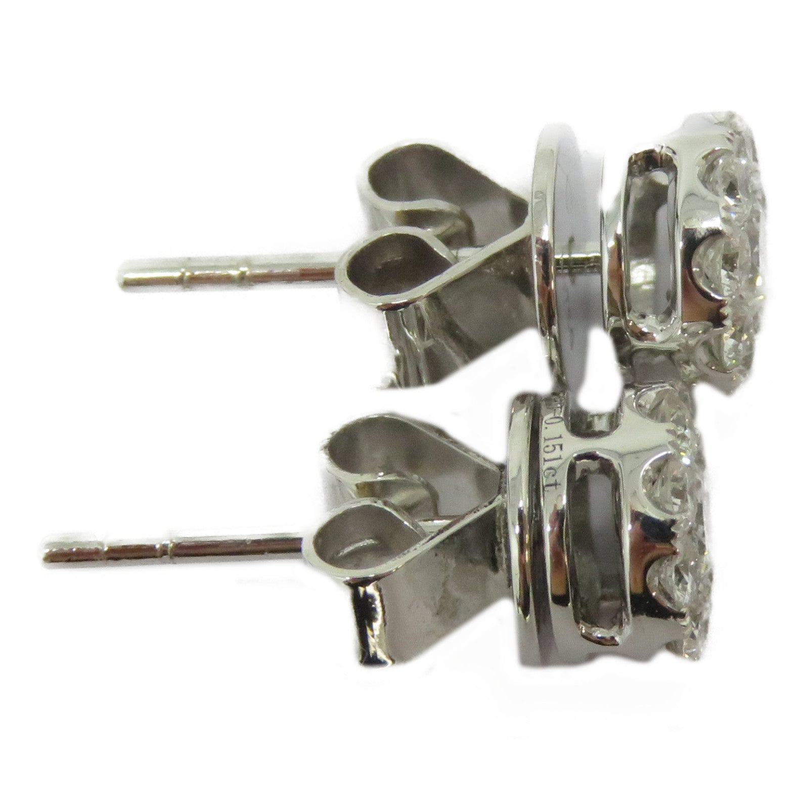 JEWELRY 18K白金Diamond Earrings 0.151/0.151ct鑽石耳環