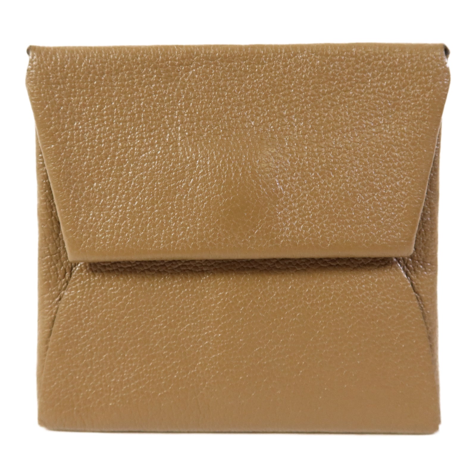 HERMES Chevre皮革Bastia Coin Purse銀扣零錢包Etoupe