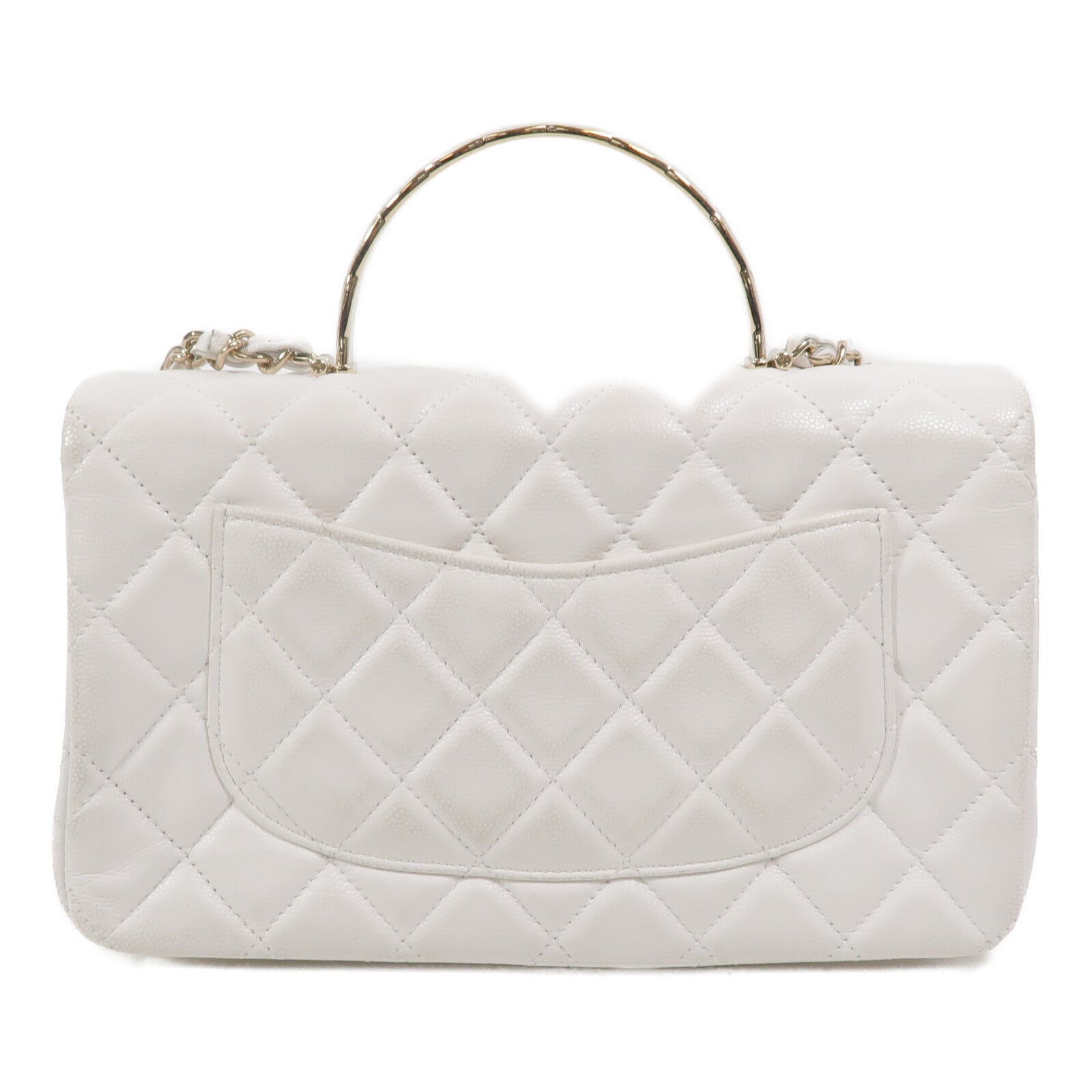 CHANEL 牛皮皮革Flap Bag With Top Handle手挽肩背兩用袋