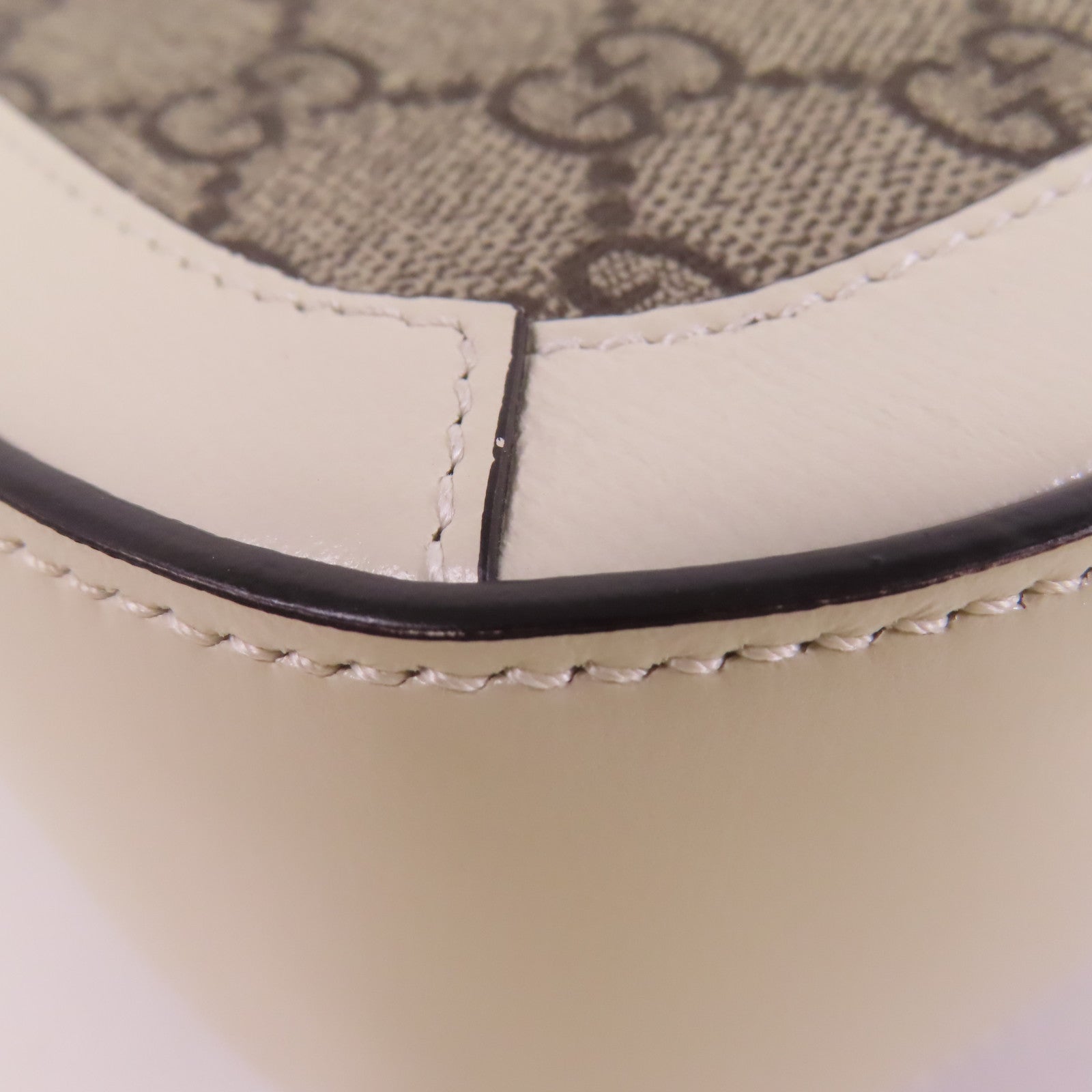 GUCCI 塗層帆布/牛皮皮革Horsebit 1955金扣肩背袋