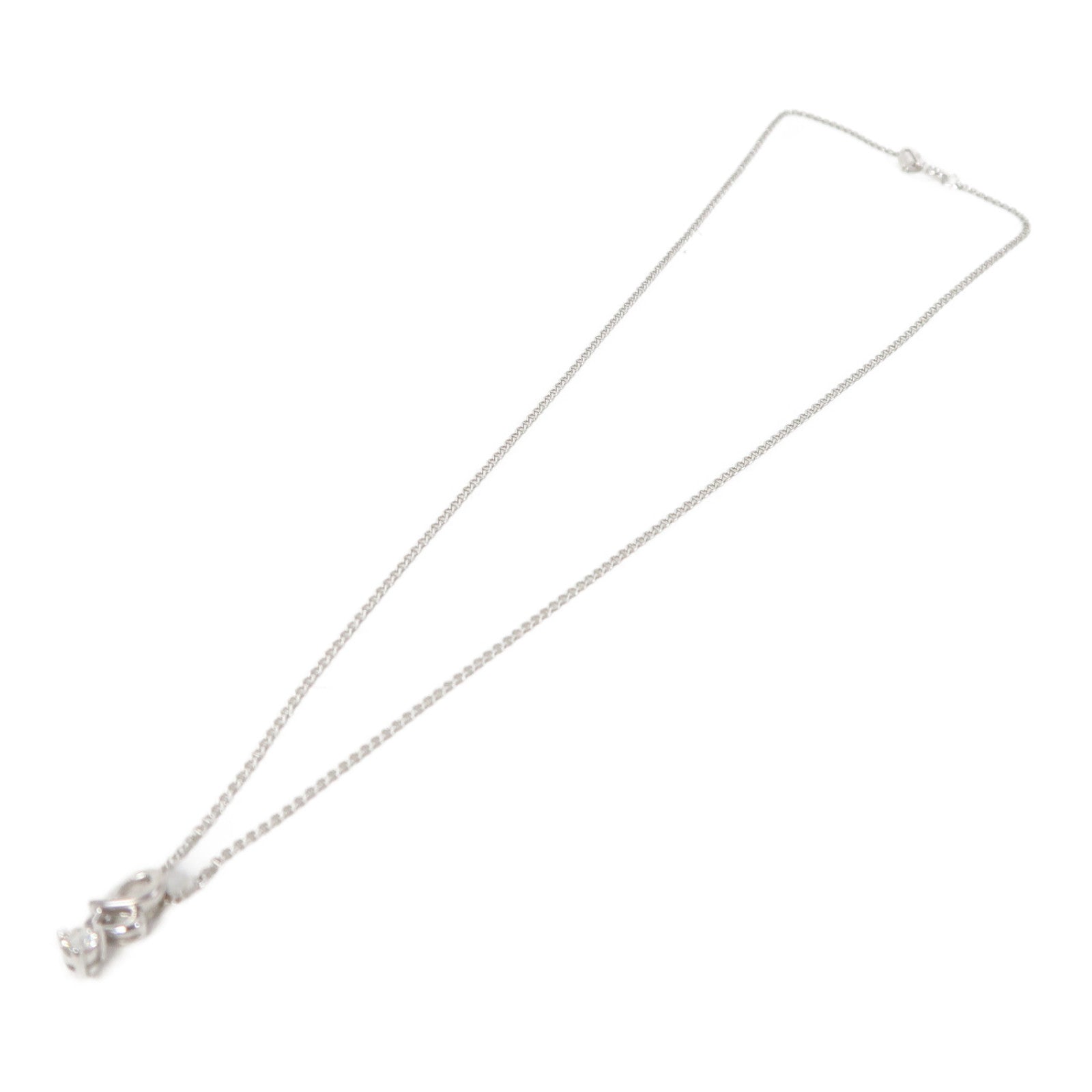 JEWELRY 18K白金Diamond Necklace鑽石項鏈銀色