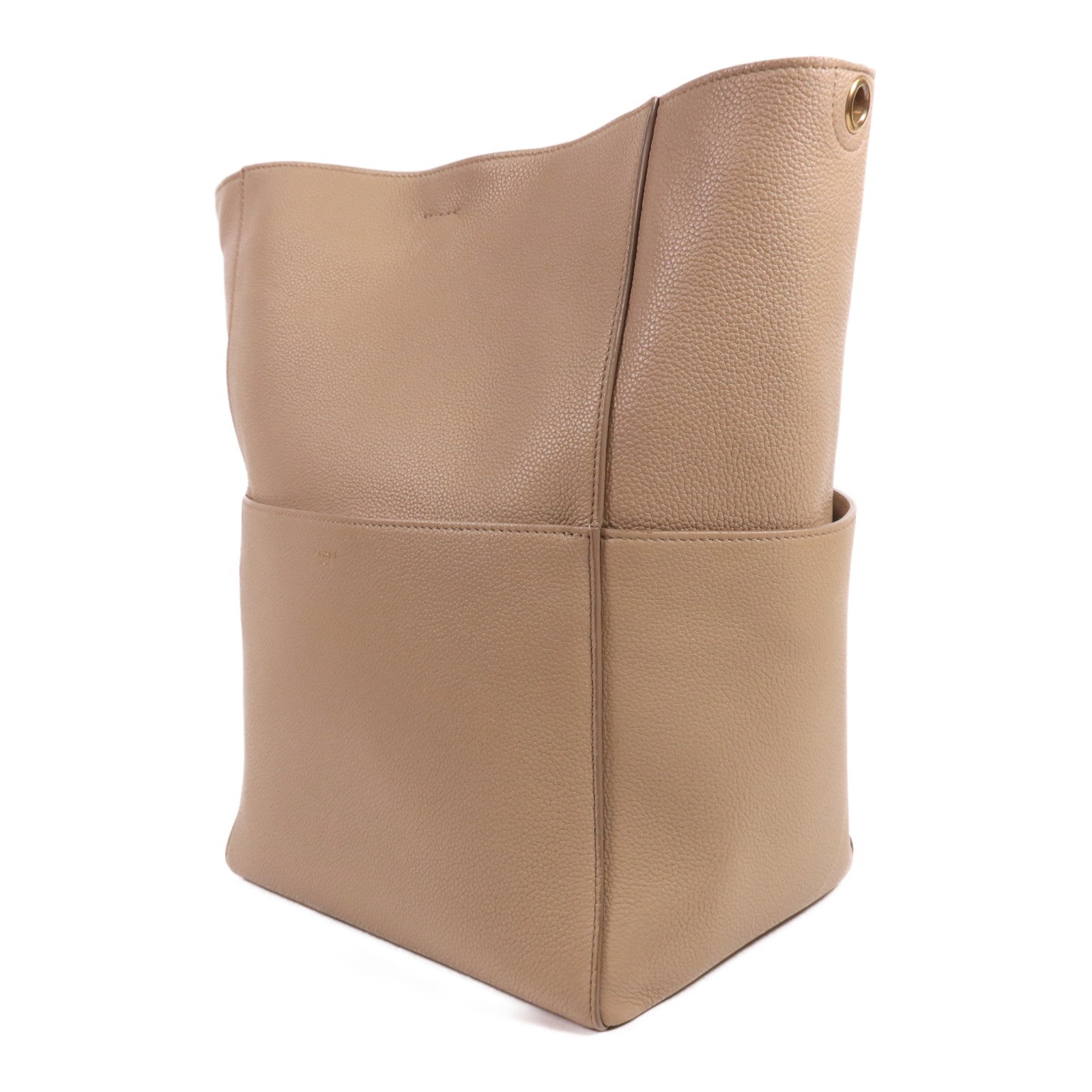 CELINE 牛皮皮革Sangle Bucket Large金扣肩背袋