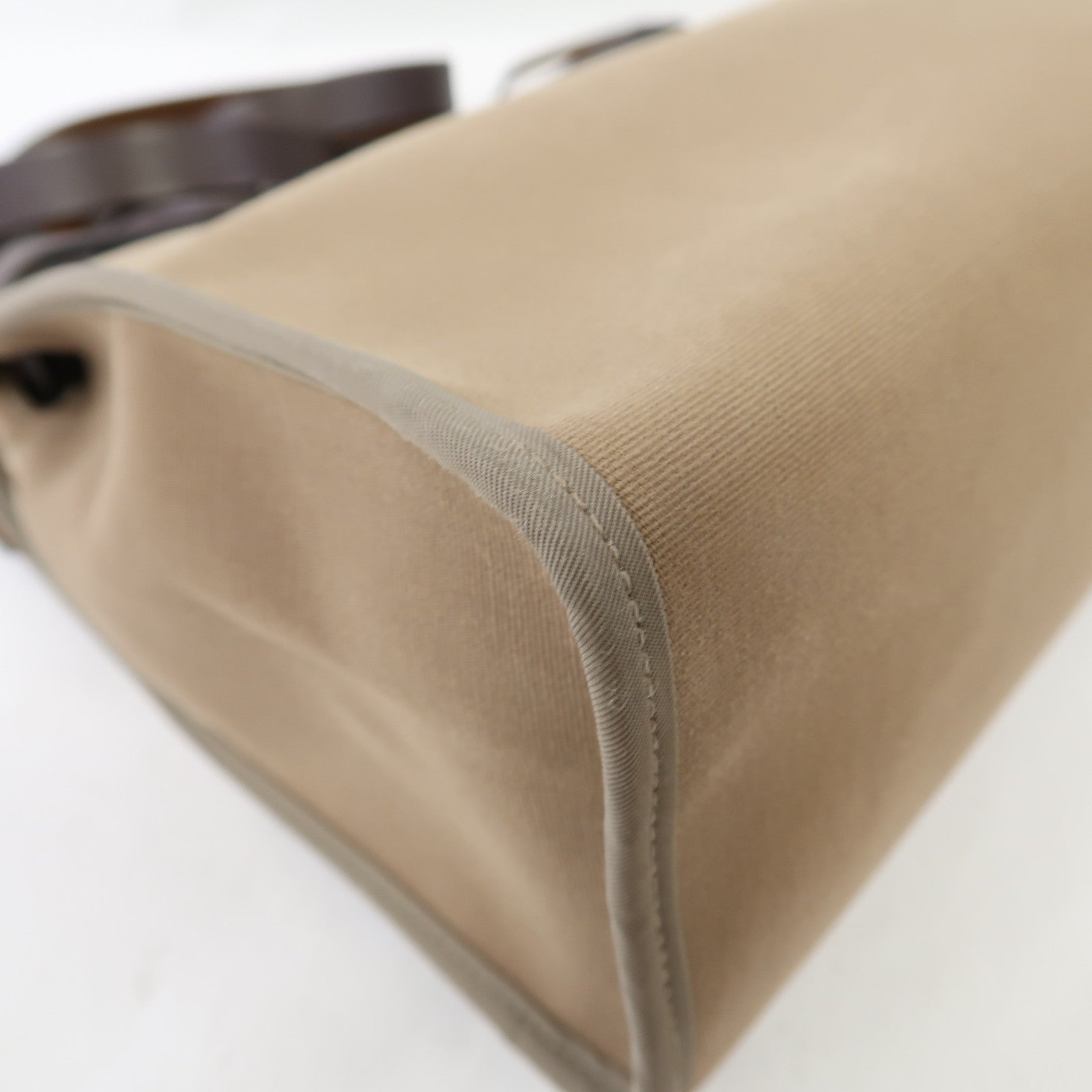HERMES 帆布Herbag PM銀扣手挽肩背兩用袋大象灰色