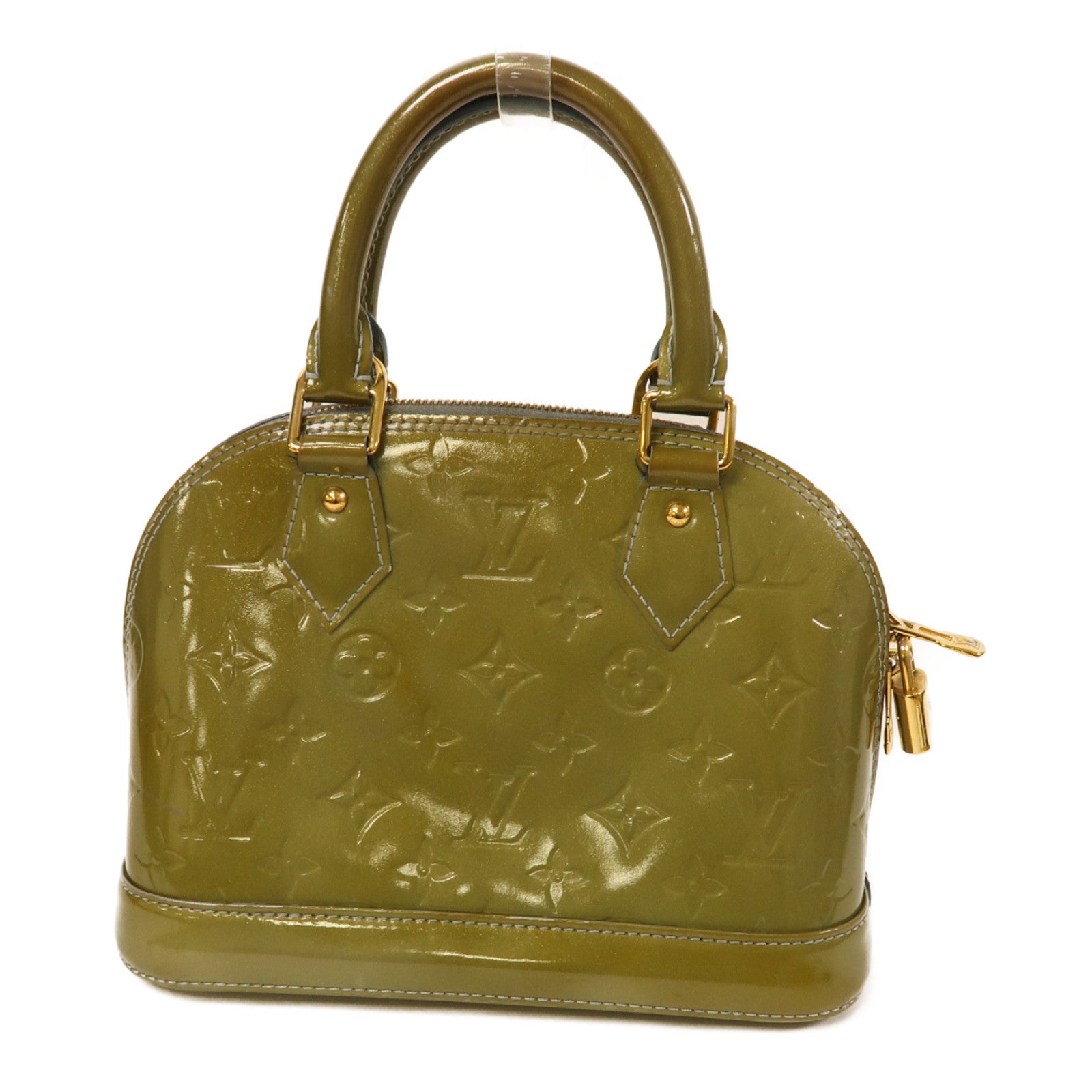 LOUIS VUITTON Vernis Alma BB金扣手挽肩背兩用袋綠色