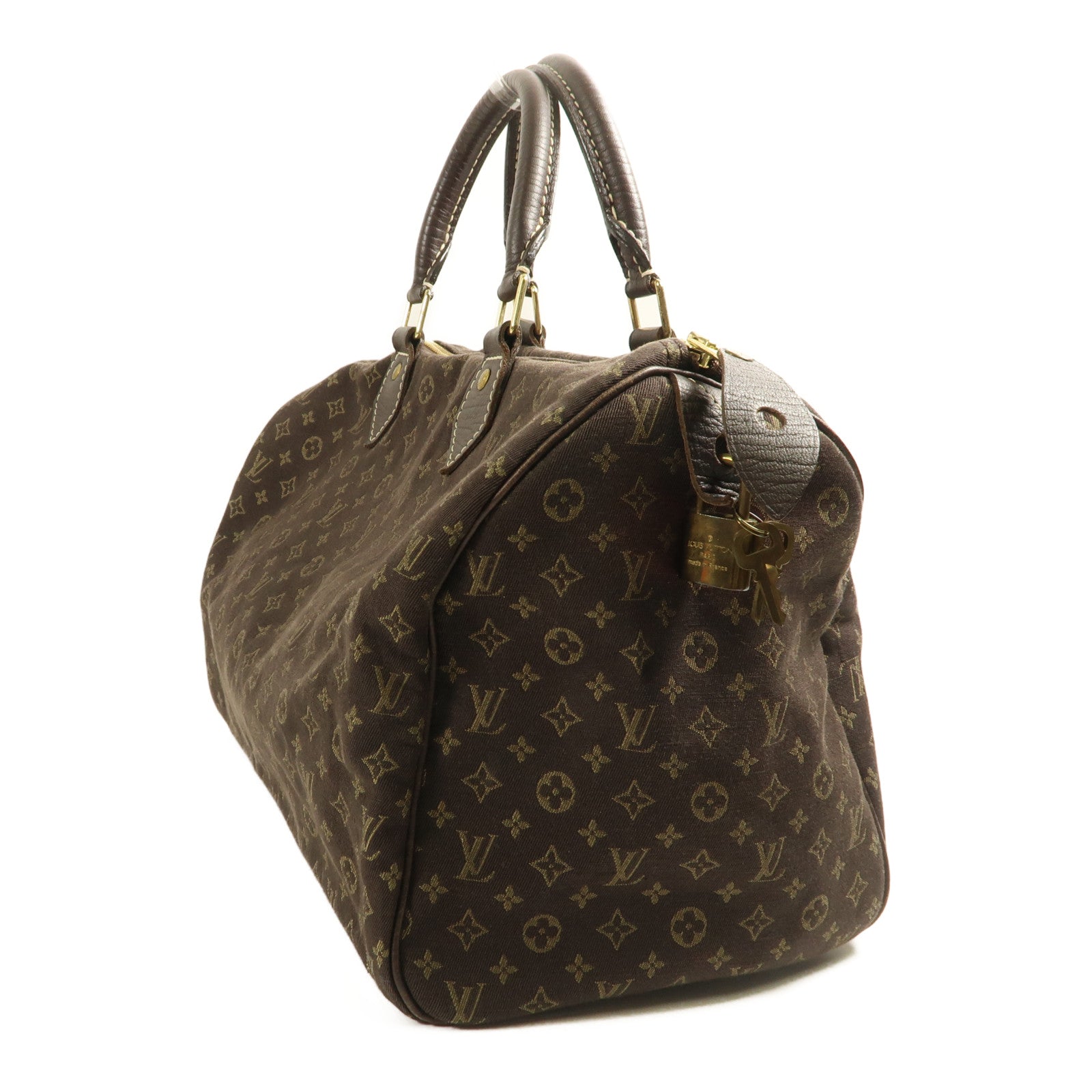 LOUIS VUITTON Monogram Mini Lin Speedy 30金扣手挽袋