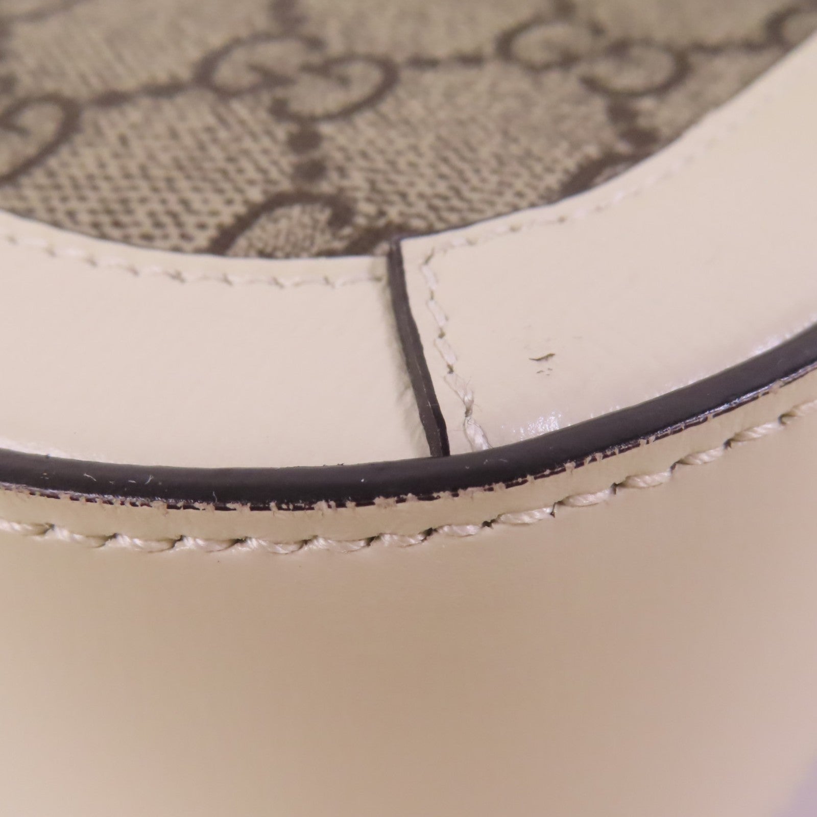 GUCCI 塗層帆布/牛皮皮革Horsebit 1955金扣肩背袋