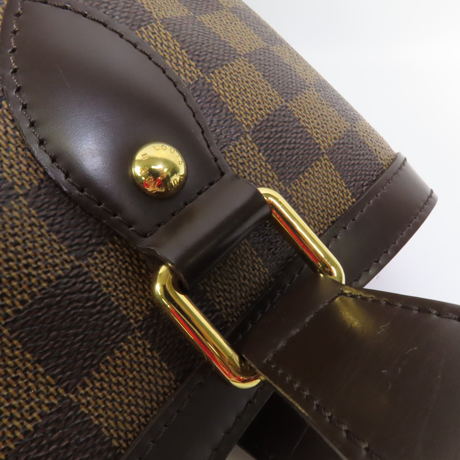 LOUIS VUITTON Damier Hampstead PM金扣手挽袋