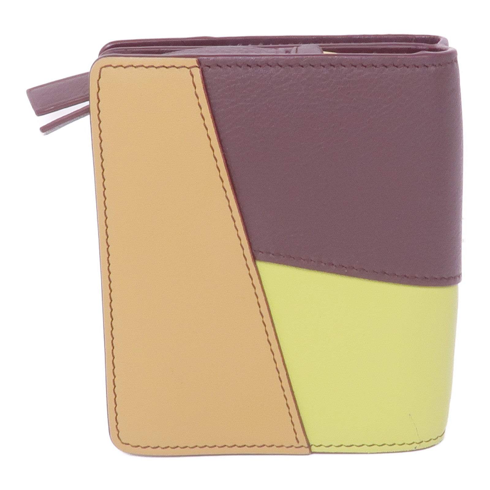 LOEWE 牛皮皮革Puzzle Compact Zip Wallet金扣錢包