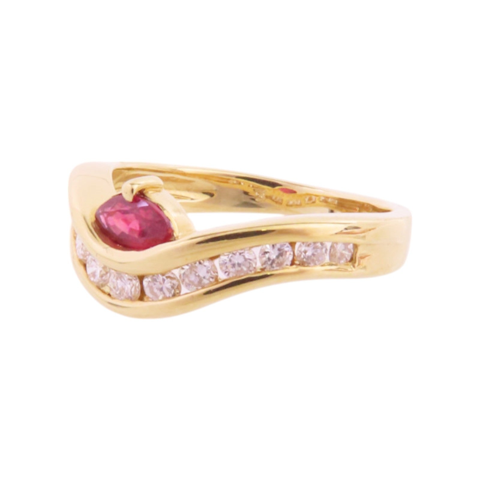 JEWELRY 【激減優惠】18K黃金/紅寶石/鑽石Ruby Diamond Ring戒指US#6