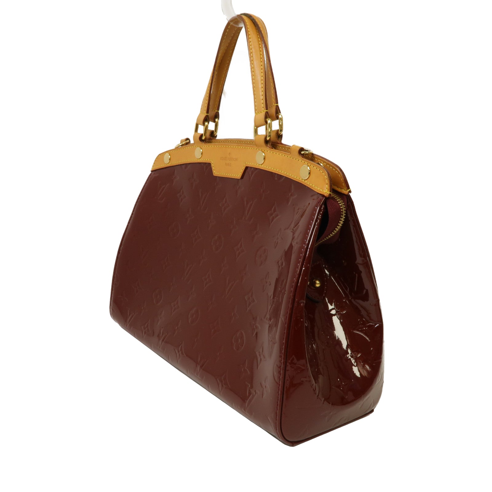 LOUIS VUITTON 【激減優惠】Monogram Vernis Brea MM金扣手挽肩背兩用袋紅色