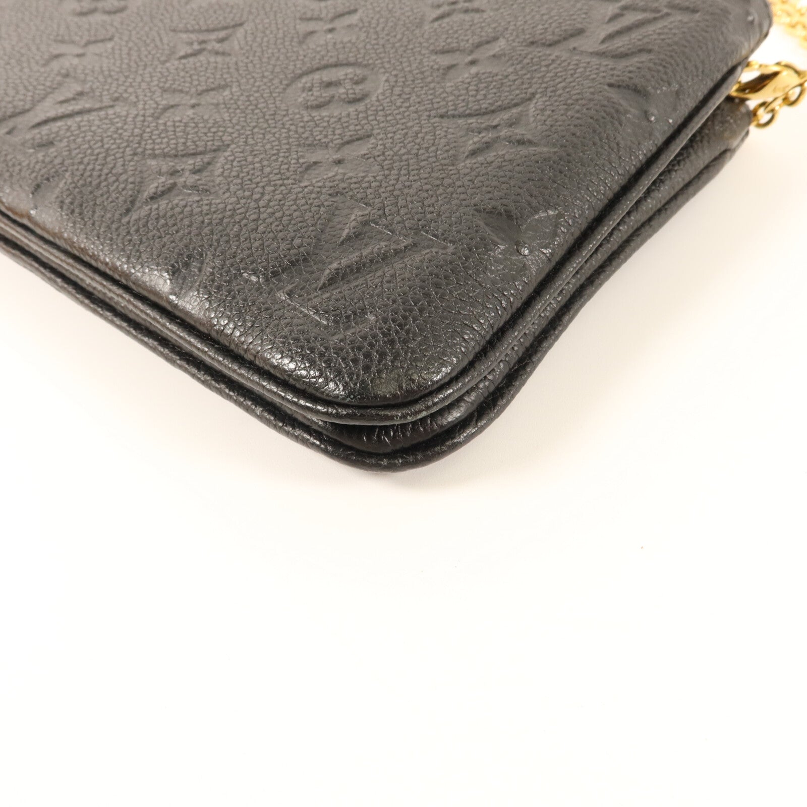LOUIS VUITTON Monogram Empreinte Double Zip Pochette鏈帶肩背袋