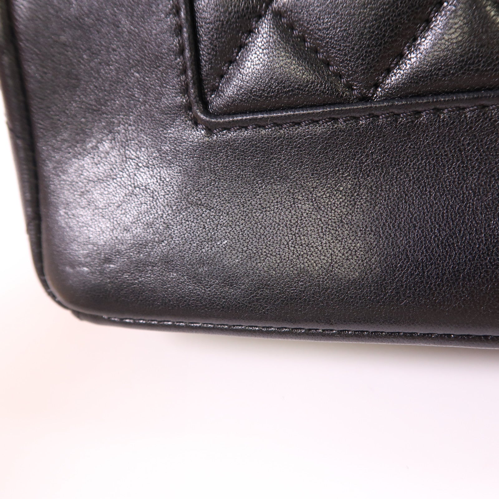 CHANEL CC SHW Chain Shoulder Bag Calfskin Leather Black