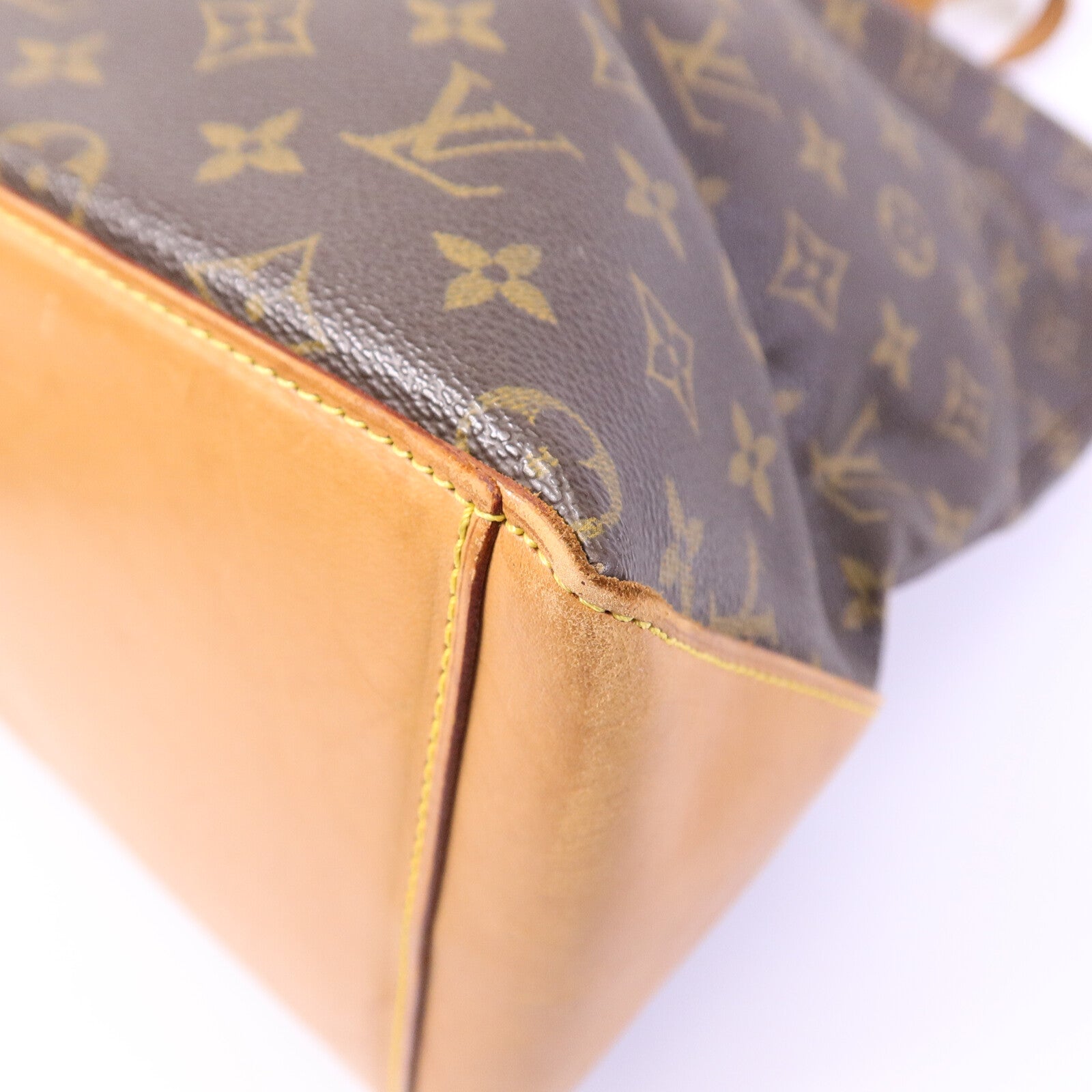 LOUIS VUITTON Monogram Cabas Mezzo金扣肩背袋棕色