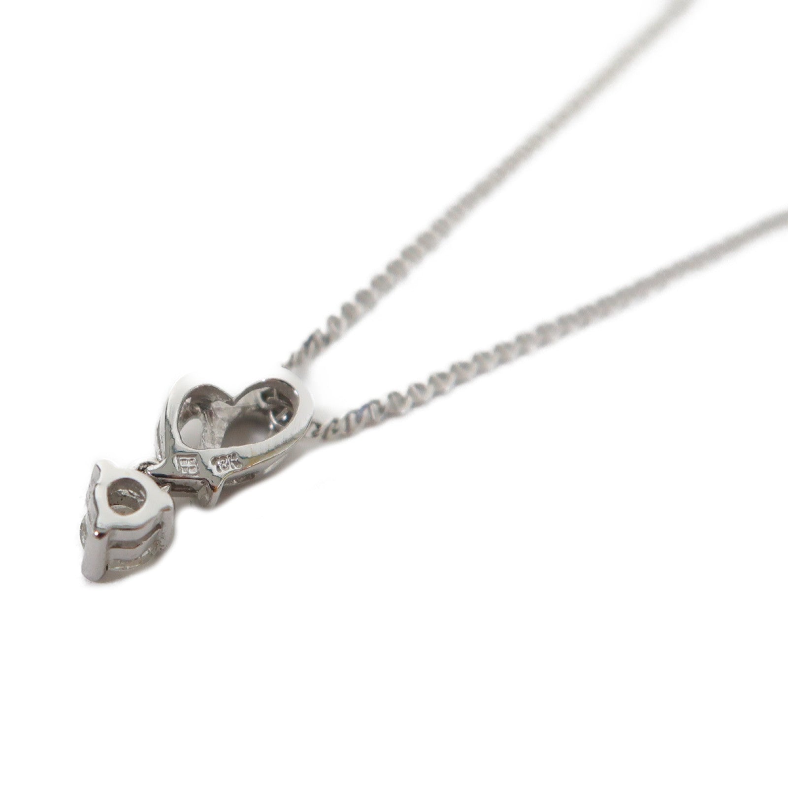 JEWELRY 18K白金Diamond Necklace鑽石項鏈銀色