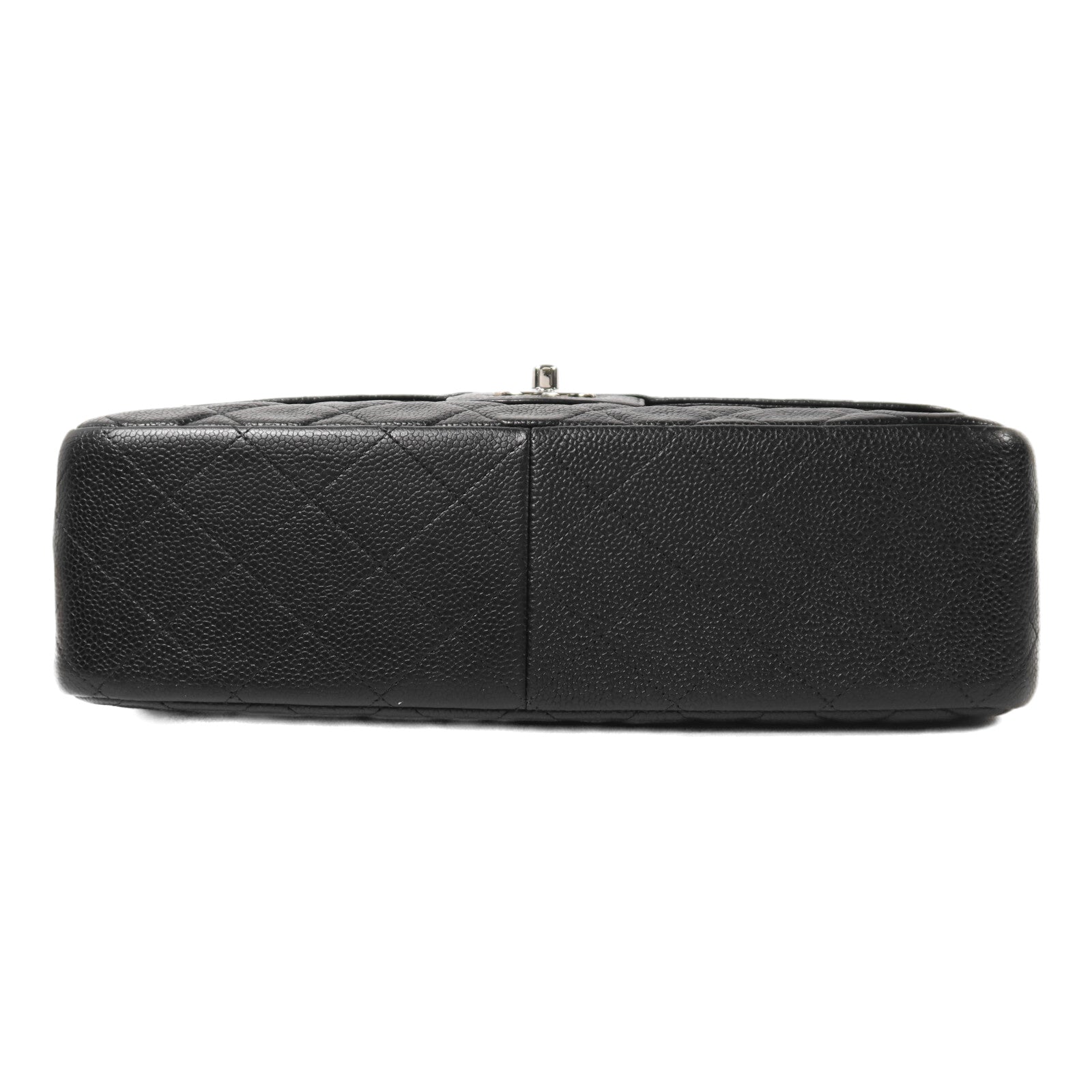 CHANEL 牛皮皮革Large Classic銀扣鏈帶肩背袋