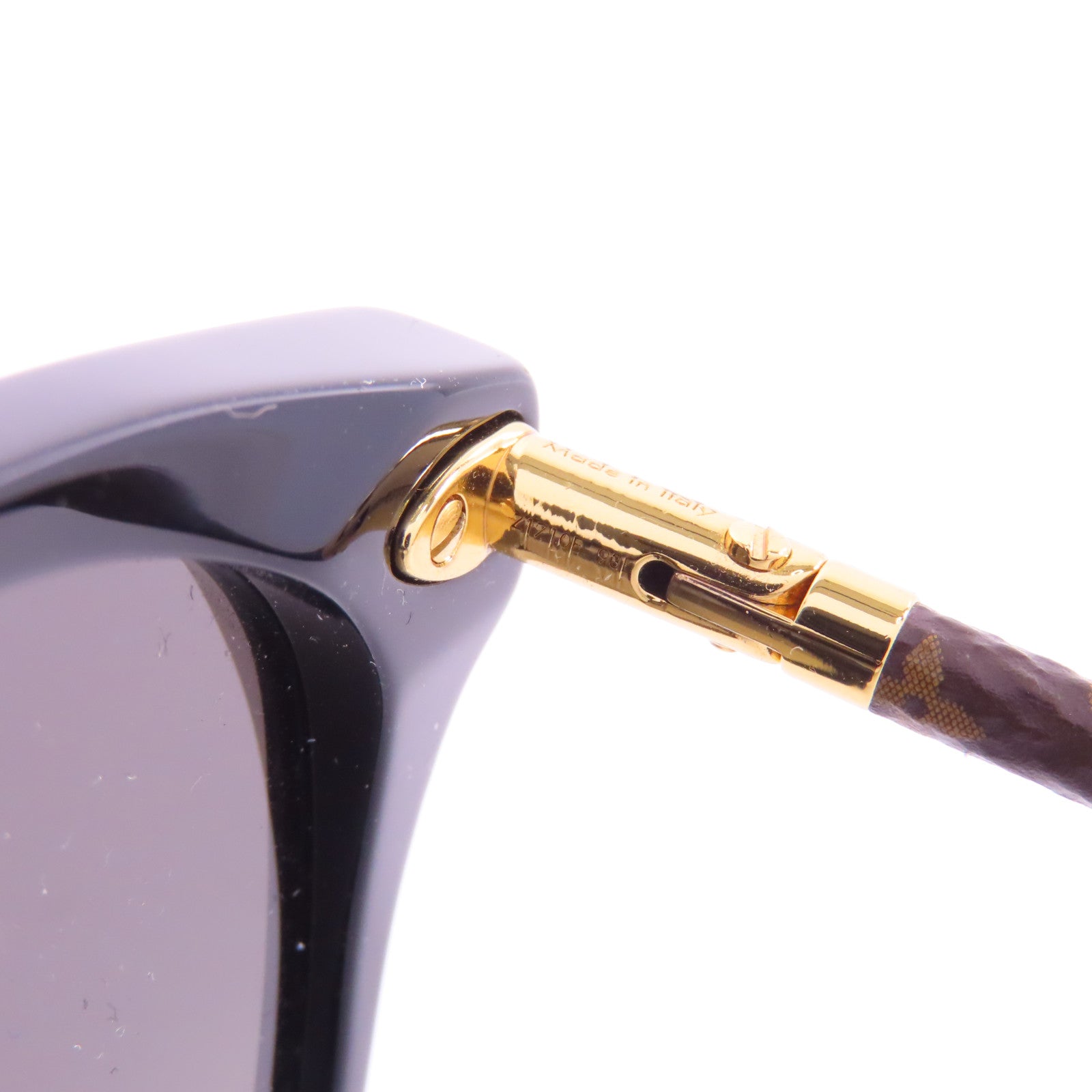 LOUIS VUITTON PVC/金屬Sunglasses金扣太陽眼鏡黑色/棕色