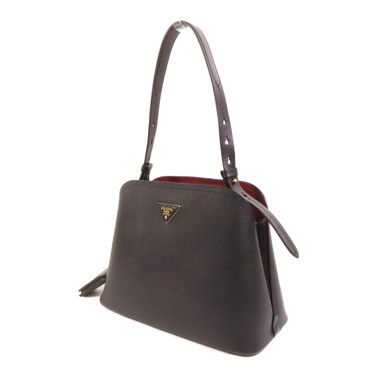 PRADA Saffiano皮革Shoulder Bag金扣手挽肩背兩用袋