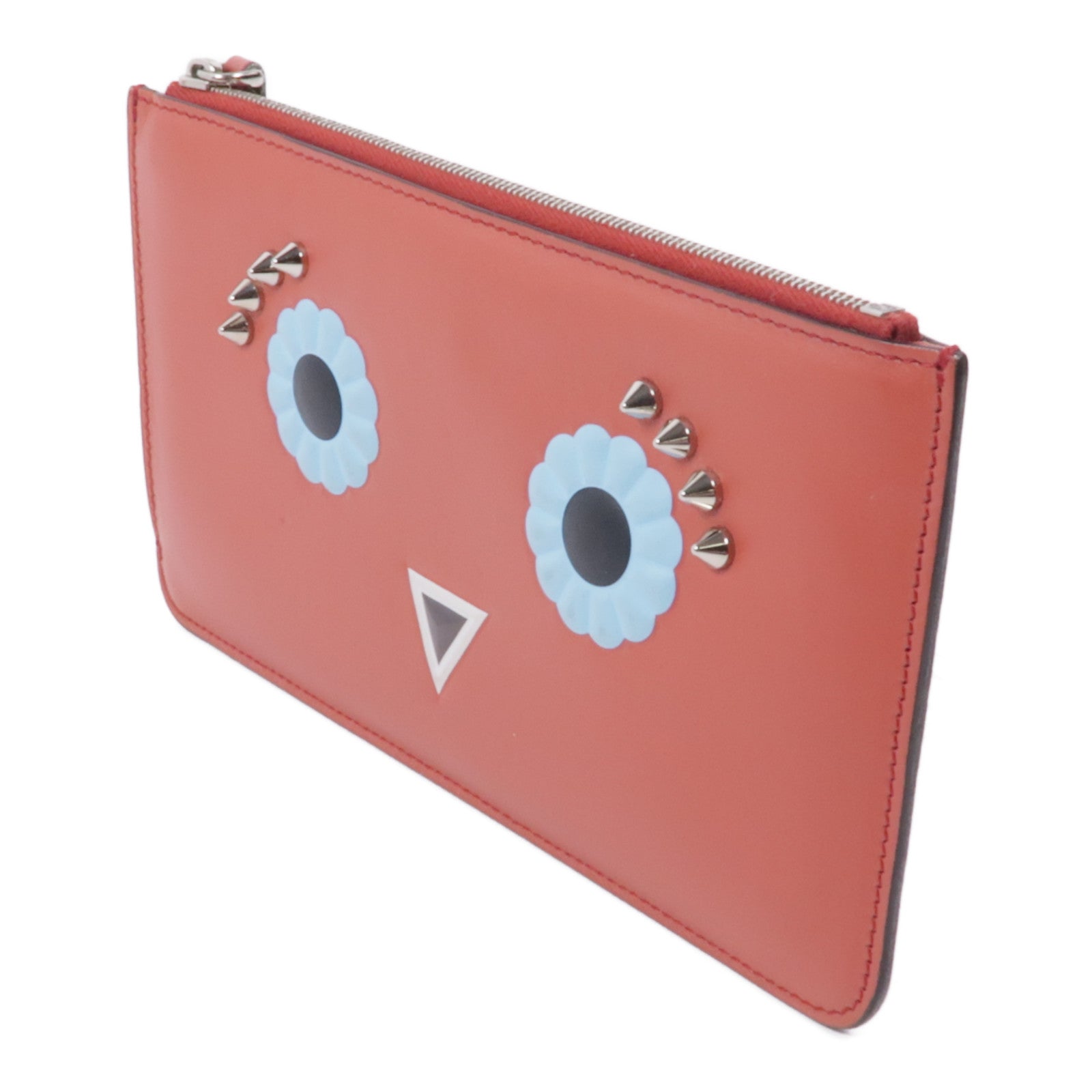 FENDI 牛皮皮革Clutch銀扣手拿包