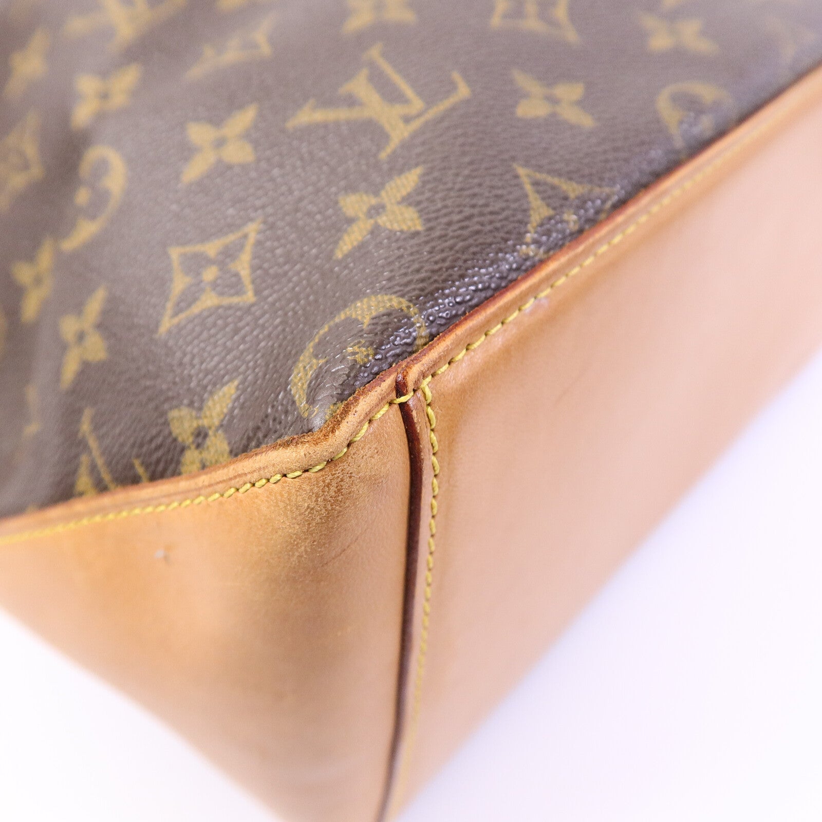 LOUIS VUITTON Monogram Cabas Mezzo金扣肩背袋棕色