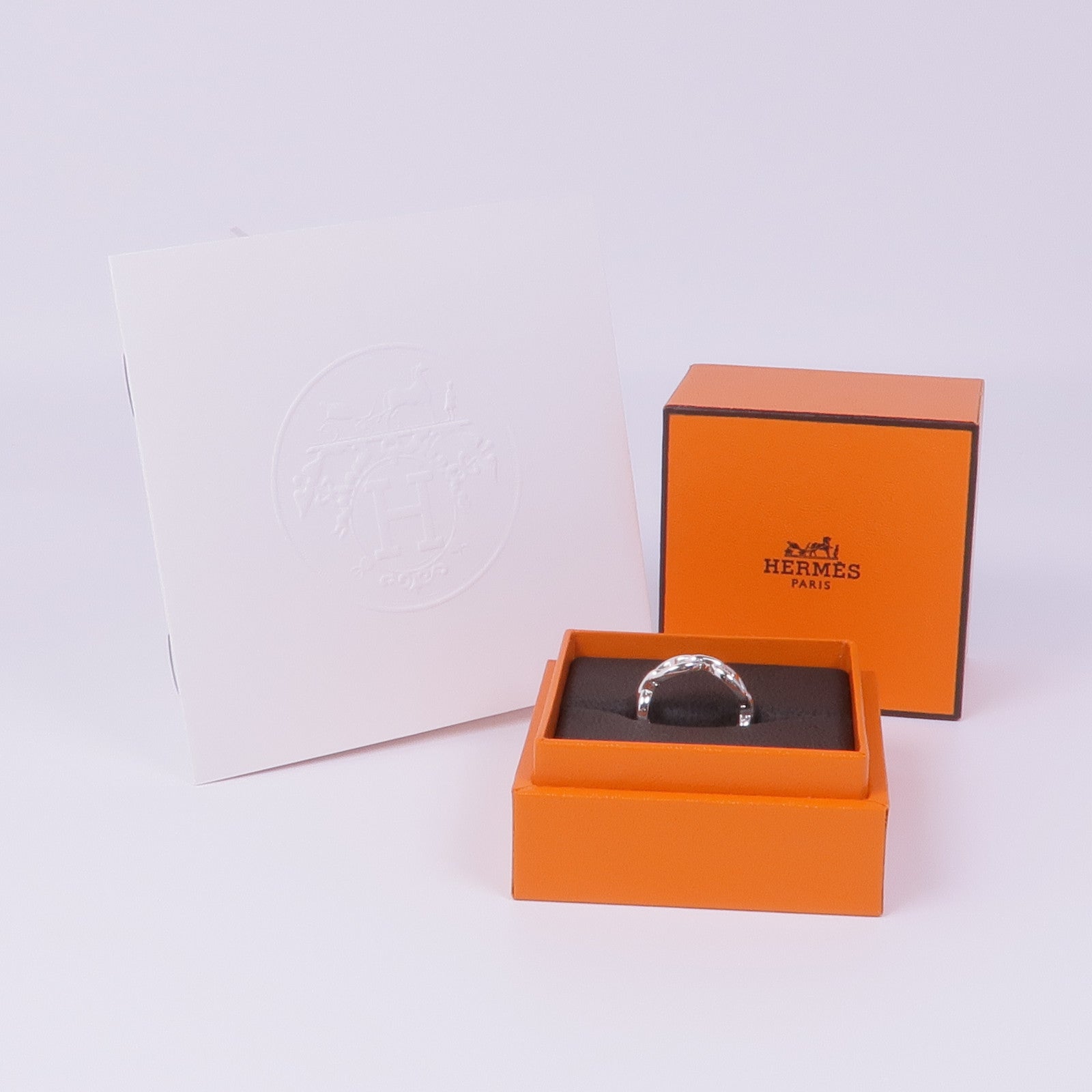 HERMES 925純銀Chaine d'ancre Enchainee Ring戒指Hermes#53/US#6.5