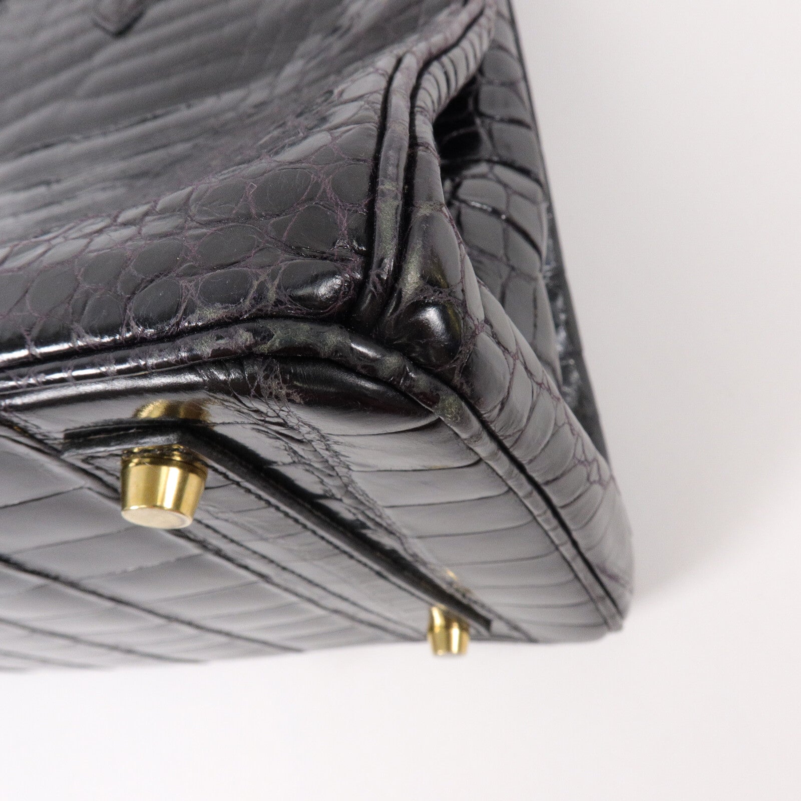 HERMES 鱷魚皮革Birkin 35手挽袋Noir