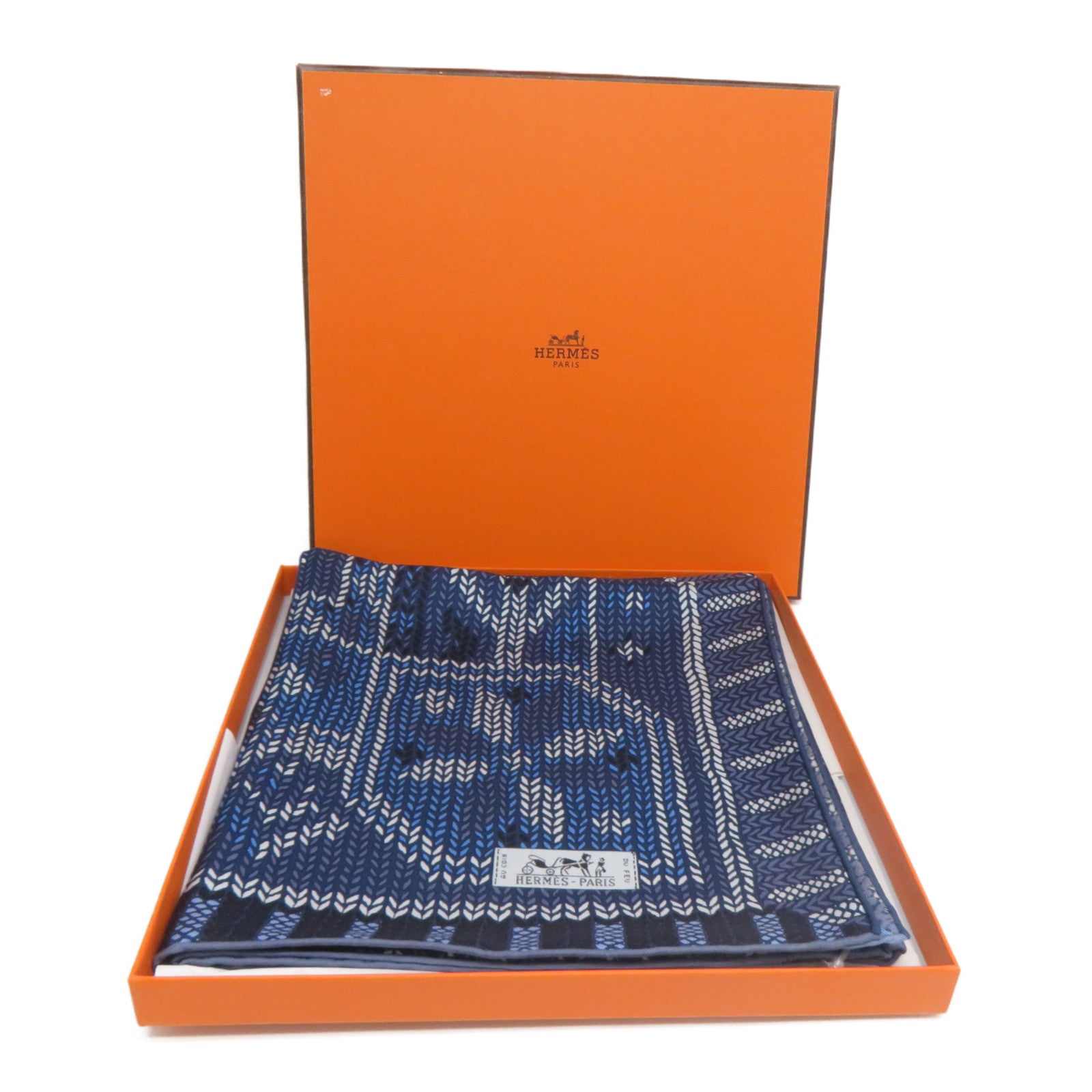 HERMES 【激減優惠】絲質Scarf絲巾藍色