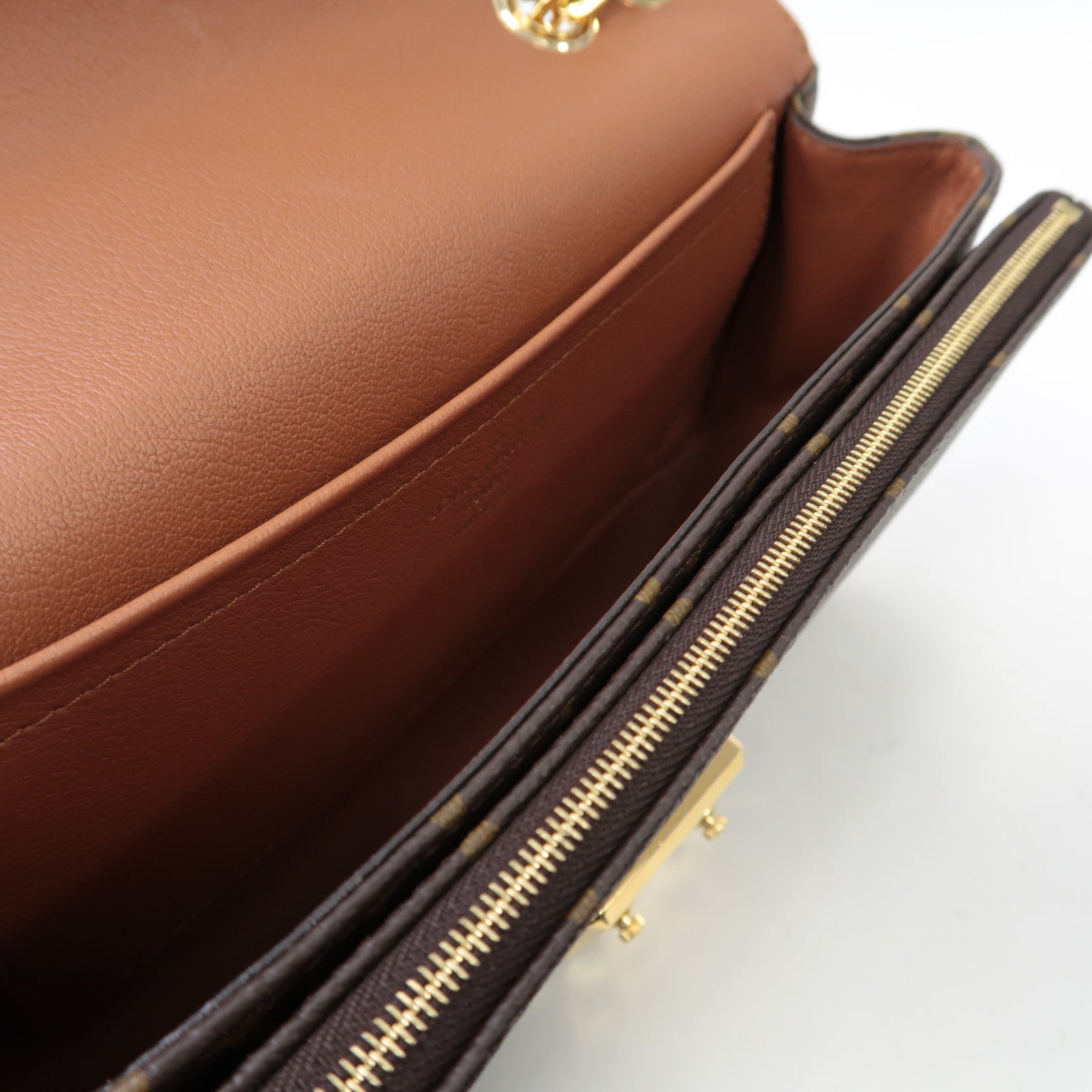 LOUIS VUITTON Monogram Marceau金扣鏈帶肩背袋棕色