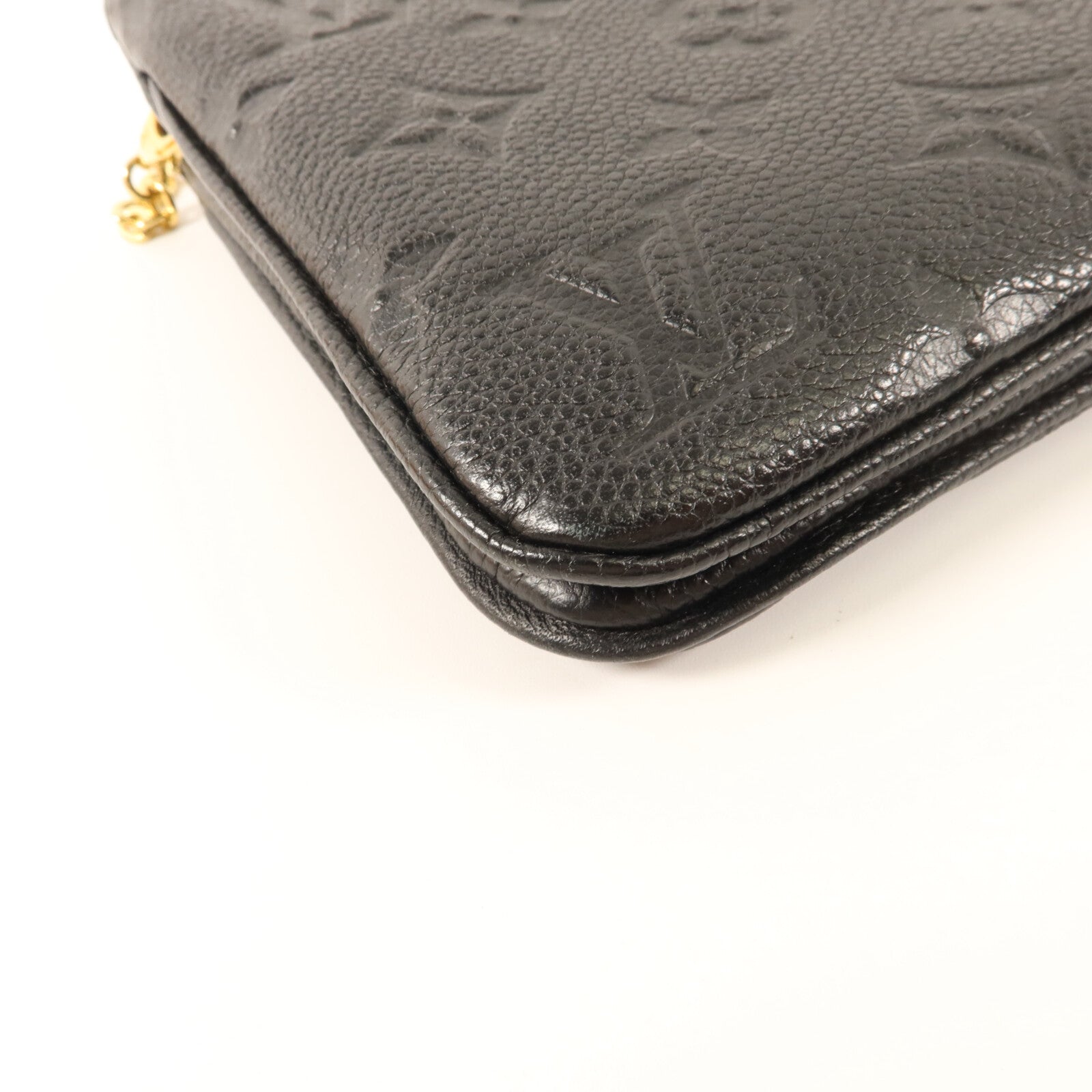 LOUIS VUITTON Monogram Empreinte Double Zip Pochette鏈帶肩背袋