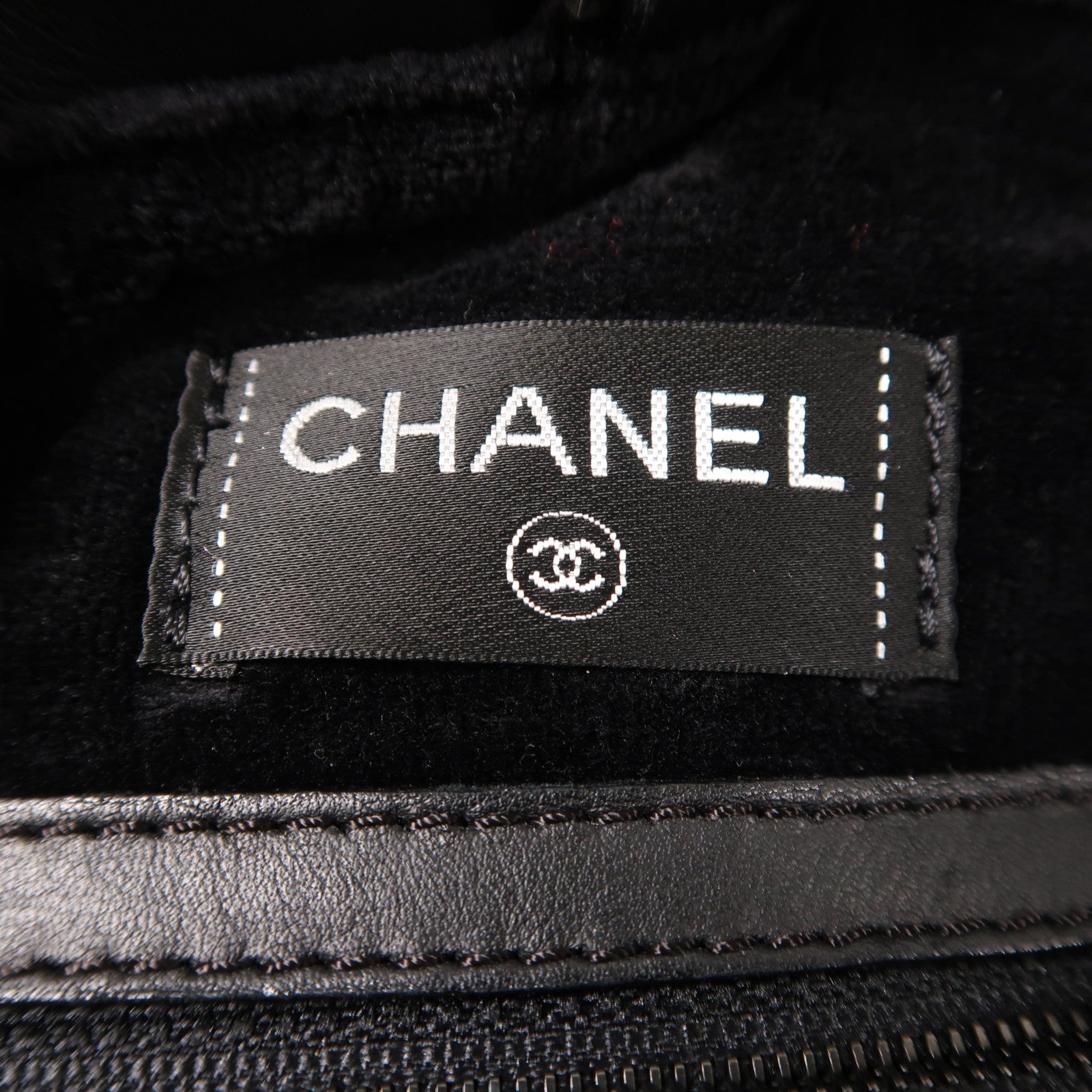CHANEL 棉質Tote bag銀扣肩背袋