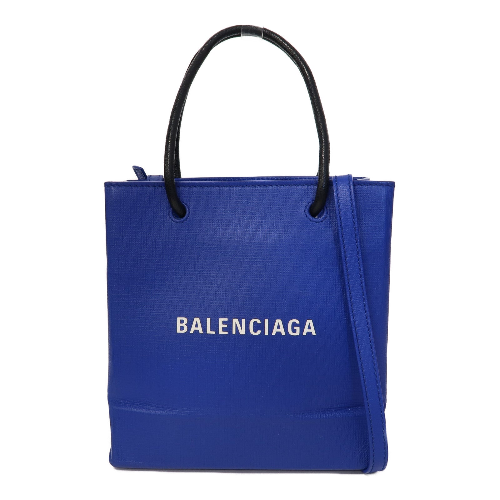 BALENCIAGA 【激減優惠】牛皮皮革Tote Bag銀扣手挽肩背兩用袋藍色