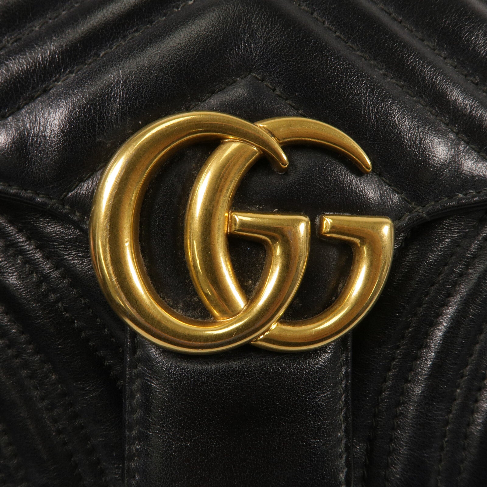 GUCCI 牛皮皮革GG Marmont鏈帶肩背袋