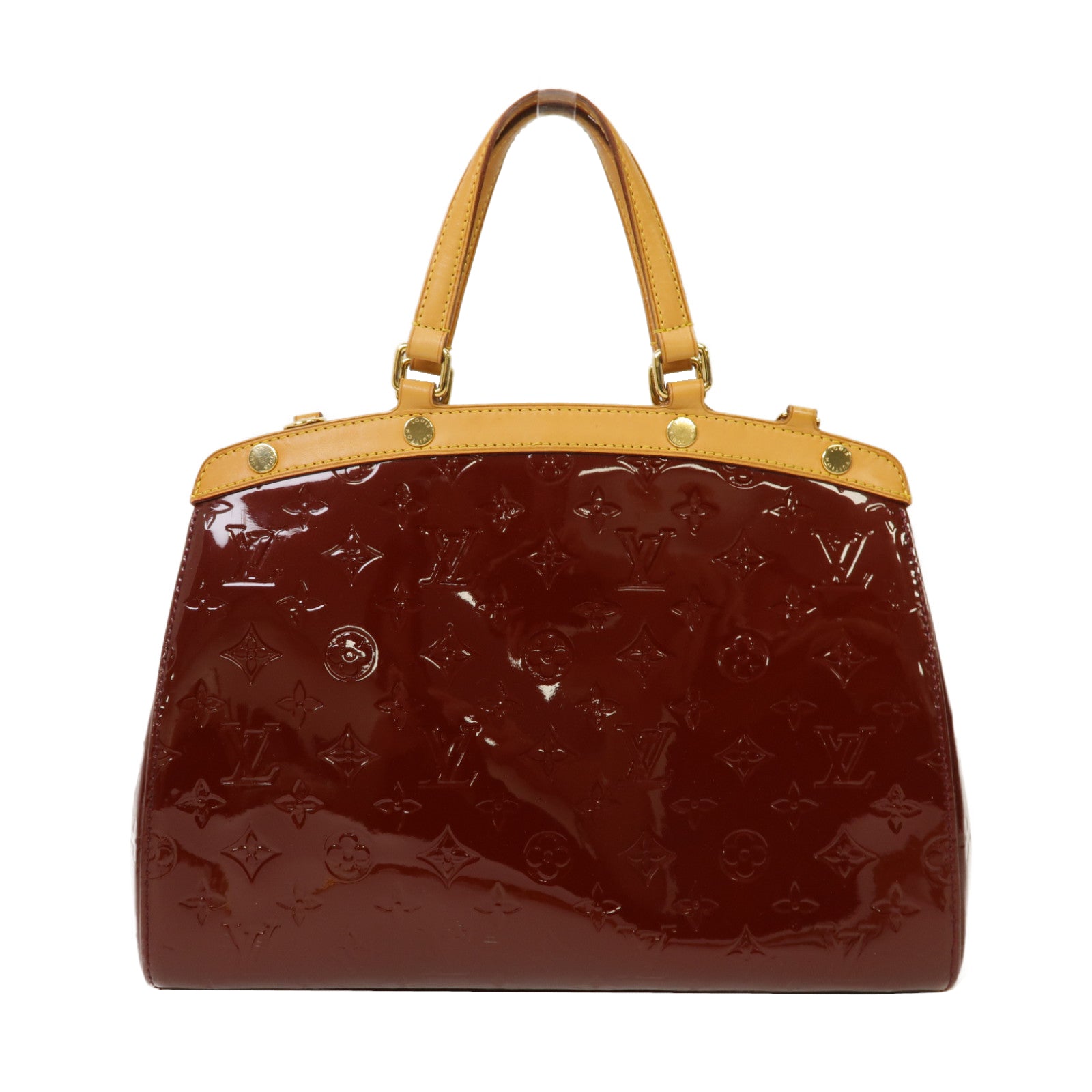 LOUIS VUITTON 【激減優惠】Monogram Vernis Brea MM金扣手挽肩背兩用袋紅色