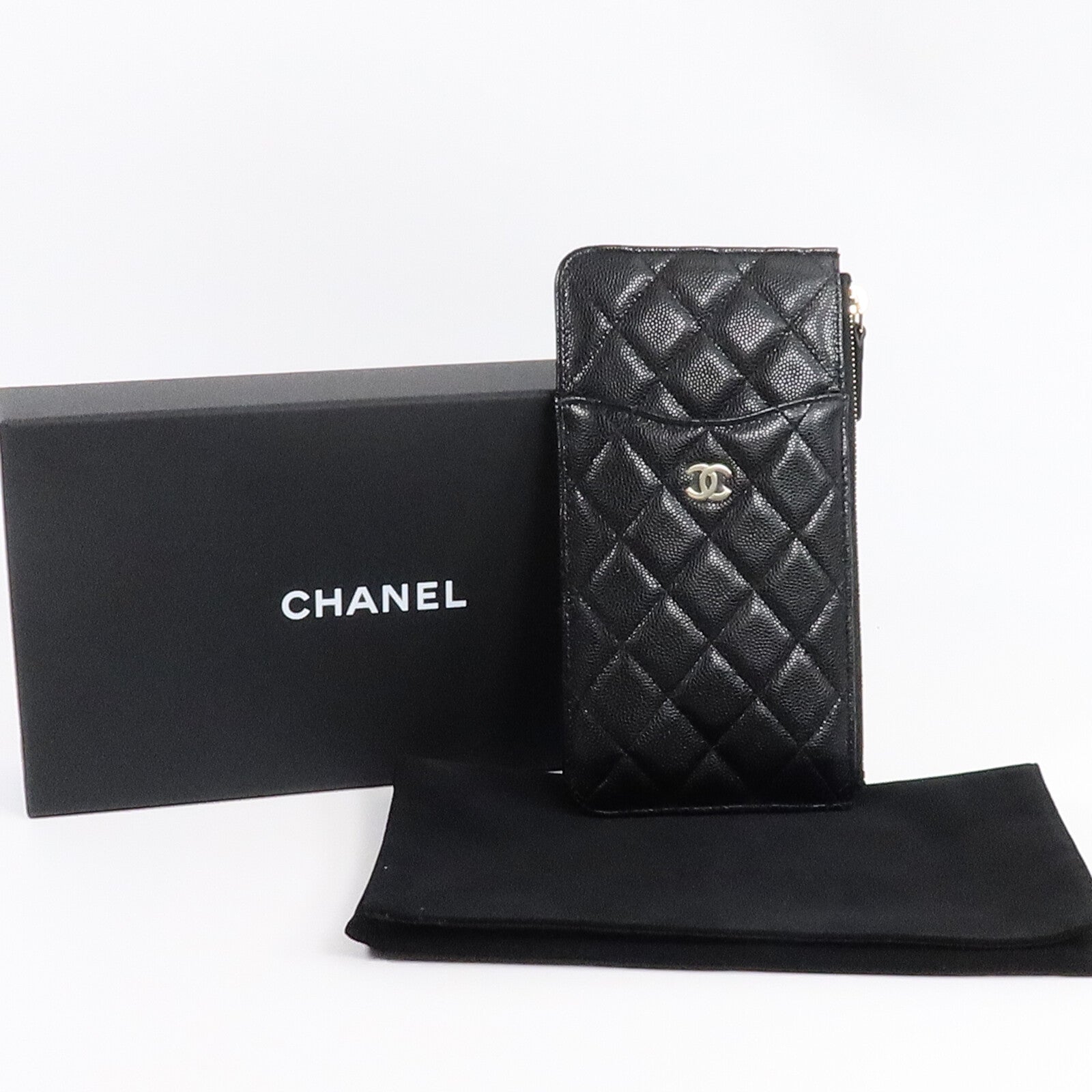 CHANEL 牛皮皮革Phone Pouch W Zipper Wallet手拿包
