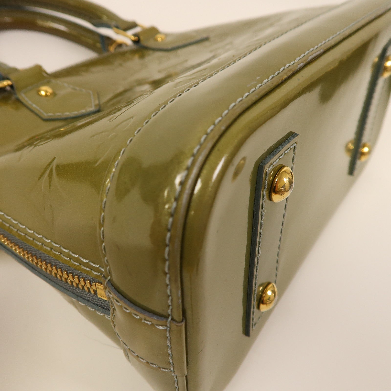LOUIS VUITTON Vernis Alma BB金扣手挽肩背兩用袋綠色