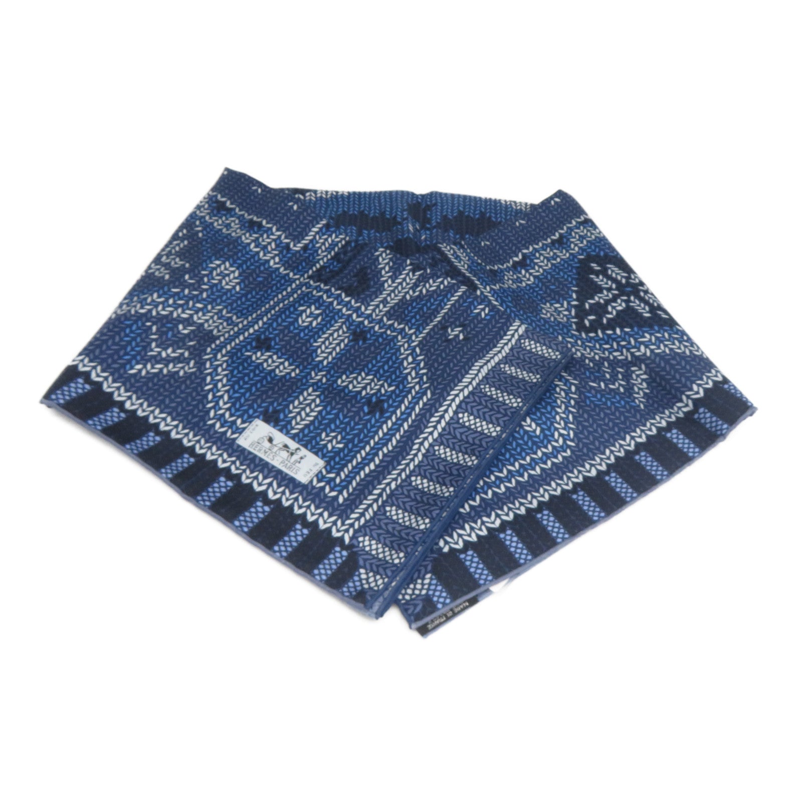 HERMES 【激減優惠】絲質Scarf絲巾藍色