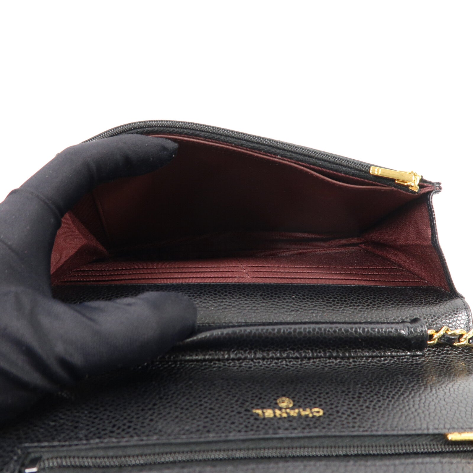 CHANEL 牛皮皮革WOC Wallet On Chain鏈帶肩背袋