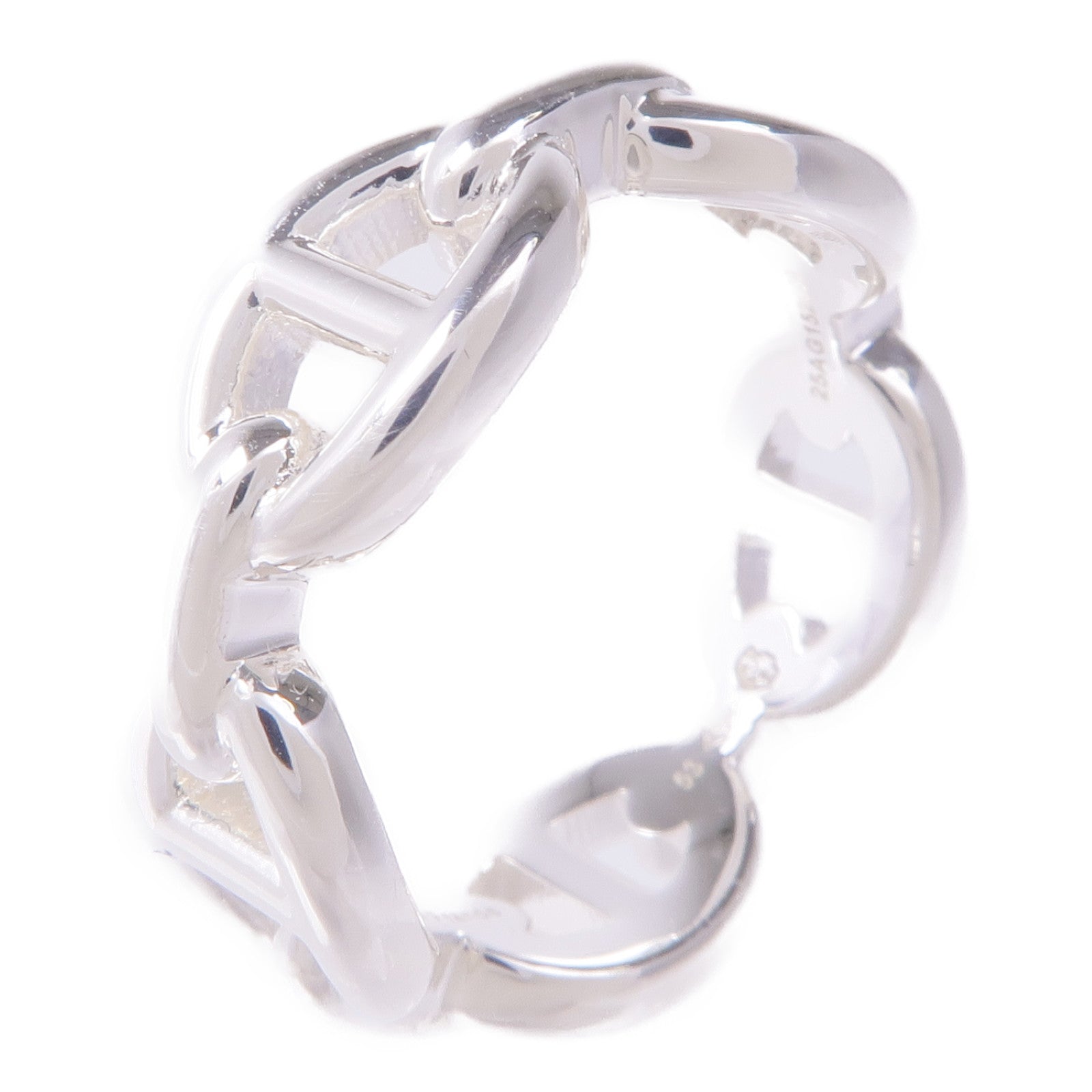 HERMES 925純銀Chaine d'ancre Enchainee Ring戒指Hermes#53/US#6.5