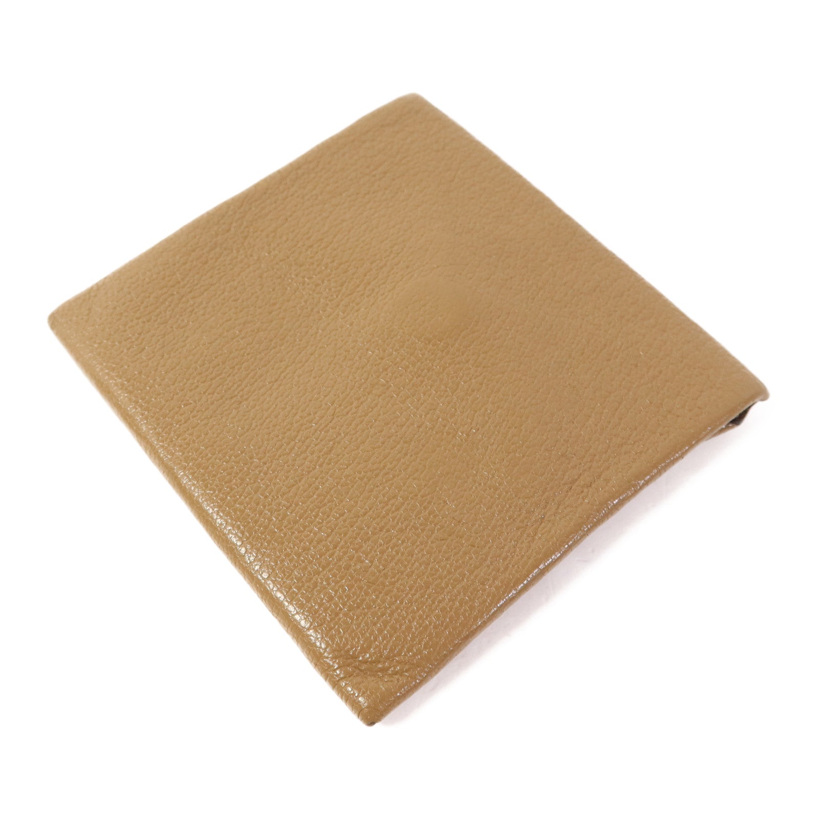 HERMES Chevre皮革Bastia Coin Purse銀扣零錢包Etoupe