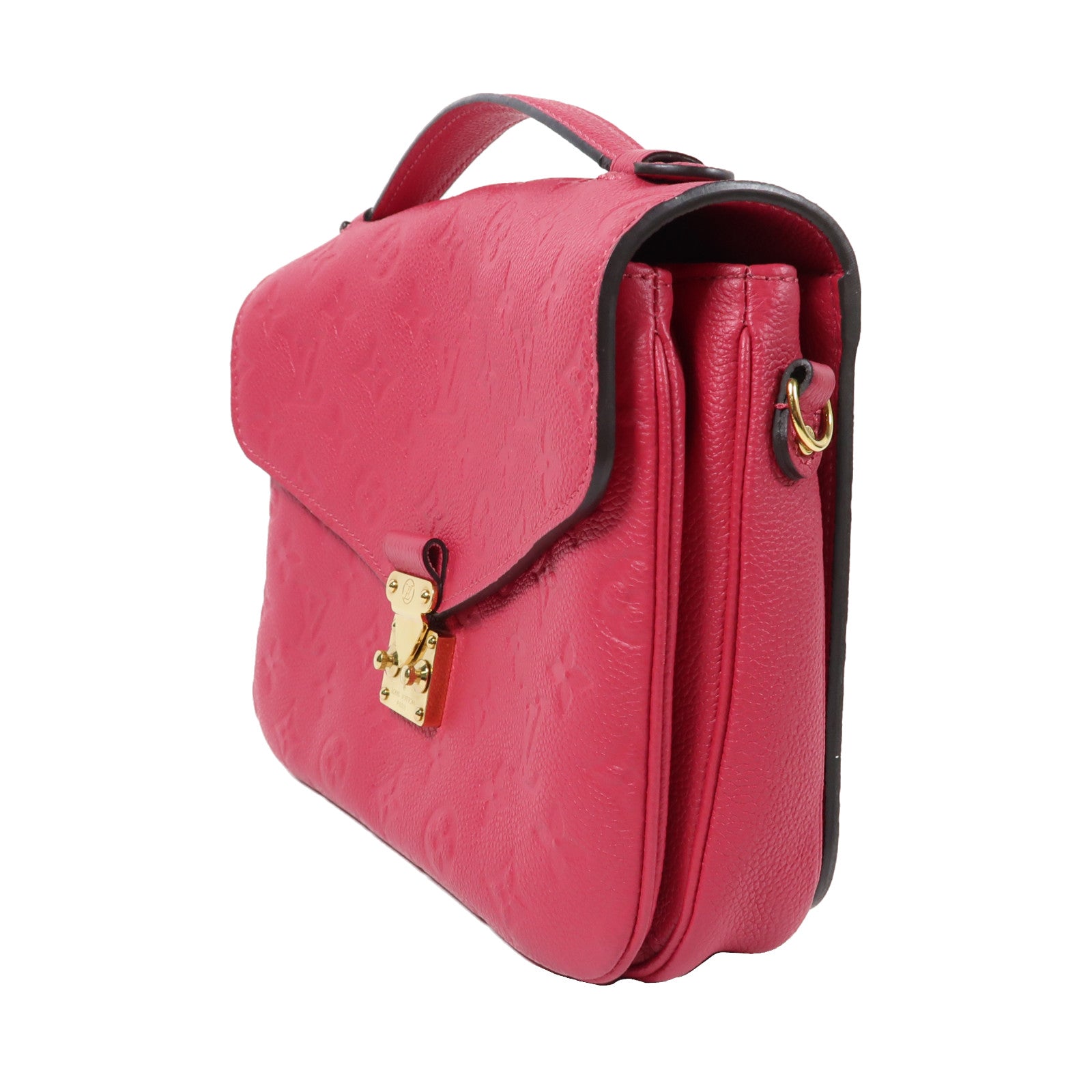 LOUIS VUITTON Monogram Empreinte Pochette Metis金扣手挽肩背兩用袋粉紅色