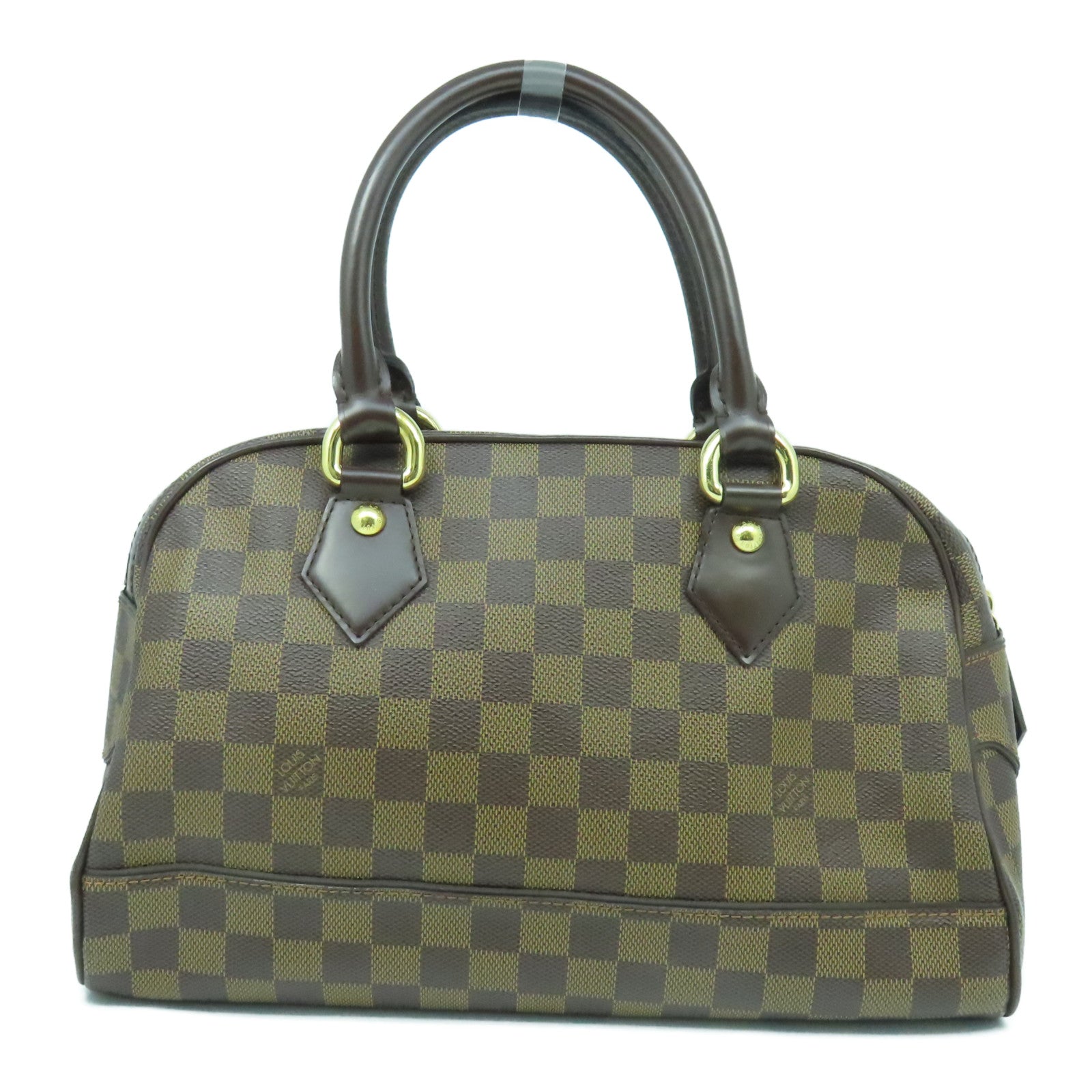 LOUIS VUITTON 【清倉大減價】Damier Ebene Duomo金扣手挽袋啡色