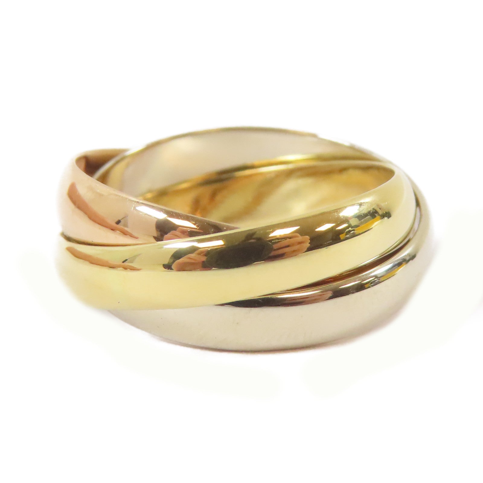 CARTIER 18K黃金/白金/玫瑰金Les Must De Trinity戒指Cartier#50/US#5.5