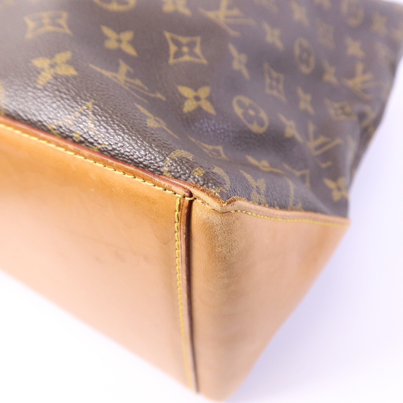 LOUIS VUITTON Monogram Cabas Mezzo金扣肩背袋棕色